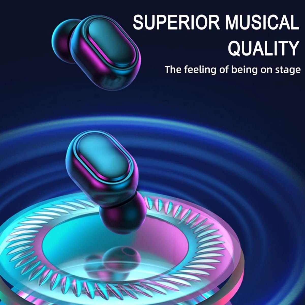 Wireless Earbuds, Bluetooth 5.3 Headphones HiFi Deep Bass with Mic ,120H Playtime LED Display ,IPX7 Waterproof Button Control True Wireless Earphones,One-Step Pairing,In-Ear Noise Reduction Headset - Image 4