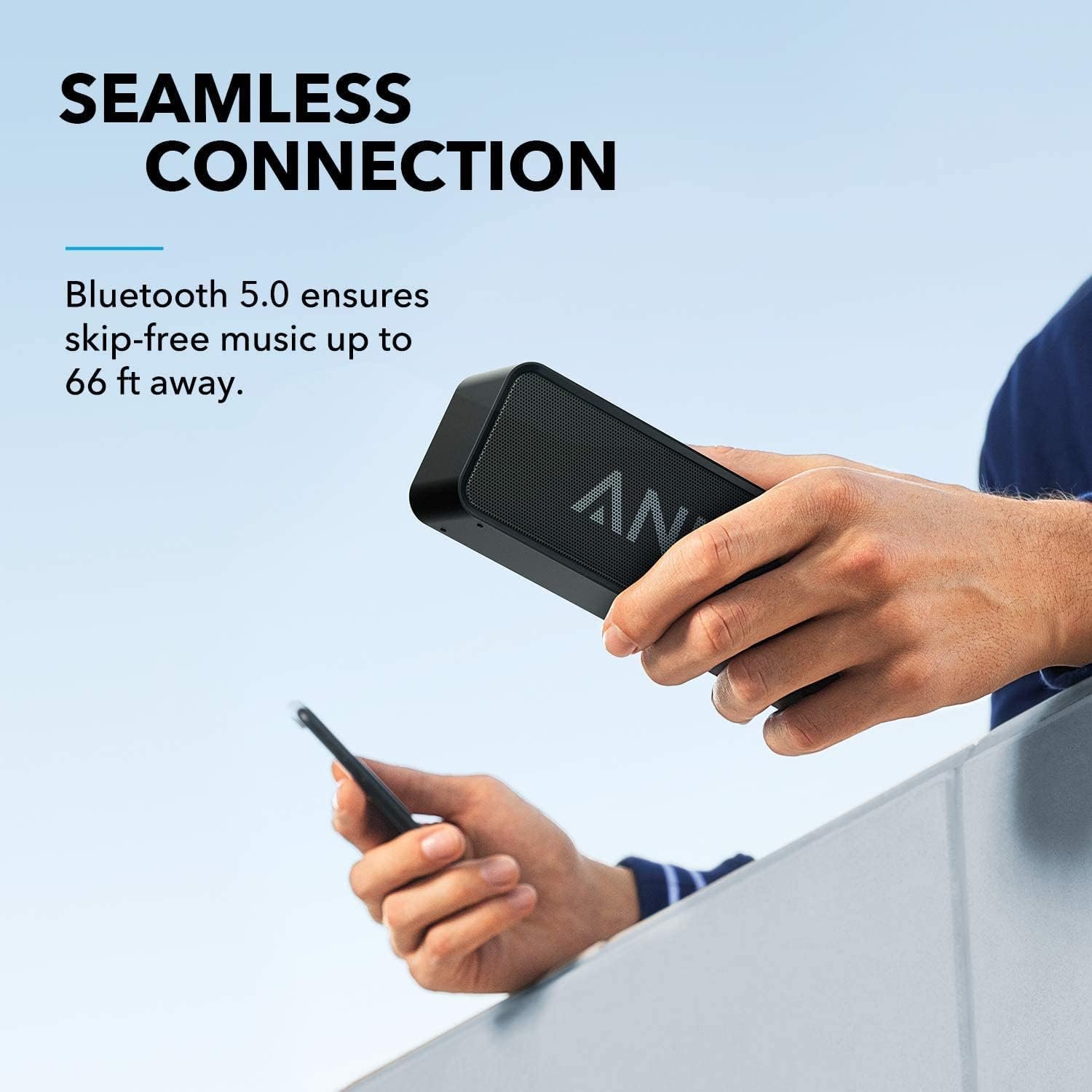 Anker Soundcore Upgraded Bluetooth Speaker with IPX5 Waterproof, Stereo Sound, 24H Playtime, Portable Wireless Speaker for iPhone, Samsung and More (Black) - Image 5