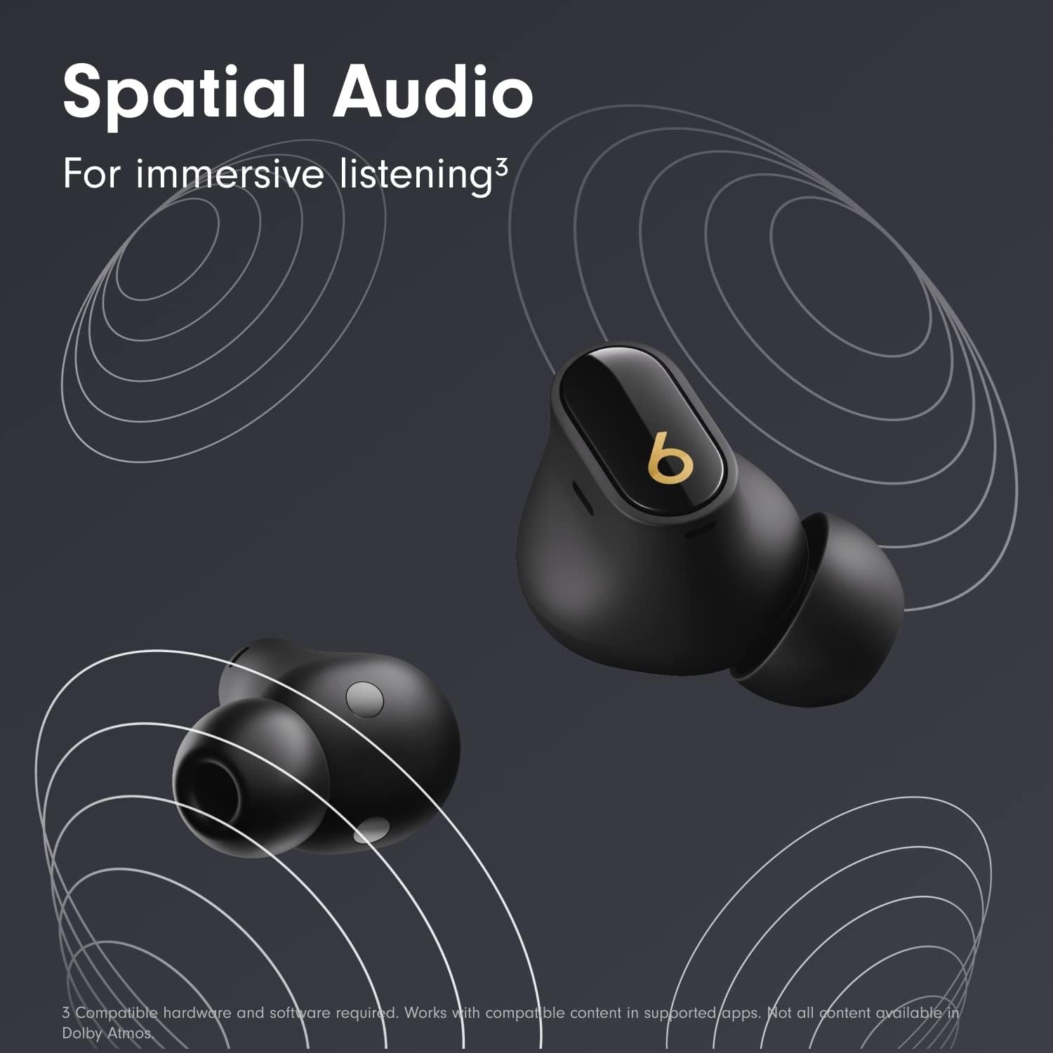 Beats Studio Buds + | True Wireless Noise Cancelling Earbuds, Enhanced Apple & Android Compatibility, Built-in Microphone, Sweat Resistant Bluetooth Headphones, Spatial Audio - Black/Gold - Image 7