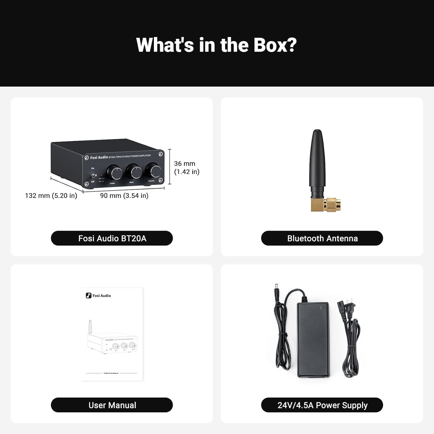 Fosi Audio BT20A Bluetooth Stereo Amplifier, 2 Channel Home Audio Component Amplifiers for Passive Speakers, Mini Class D Amp Receiver 200W for Indoor/Outdoor/Garage/Ceiling/Bookshelf Speaker - Image 9