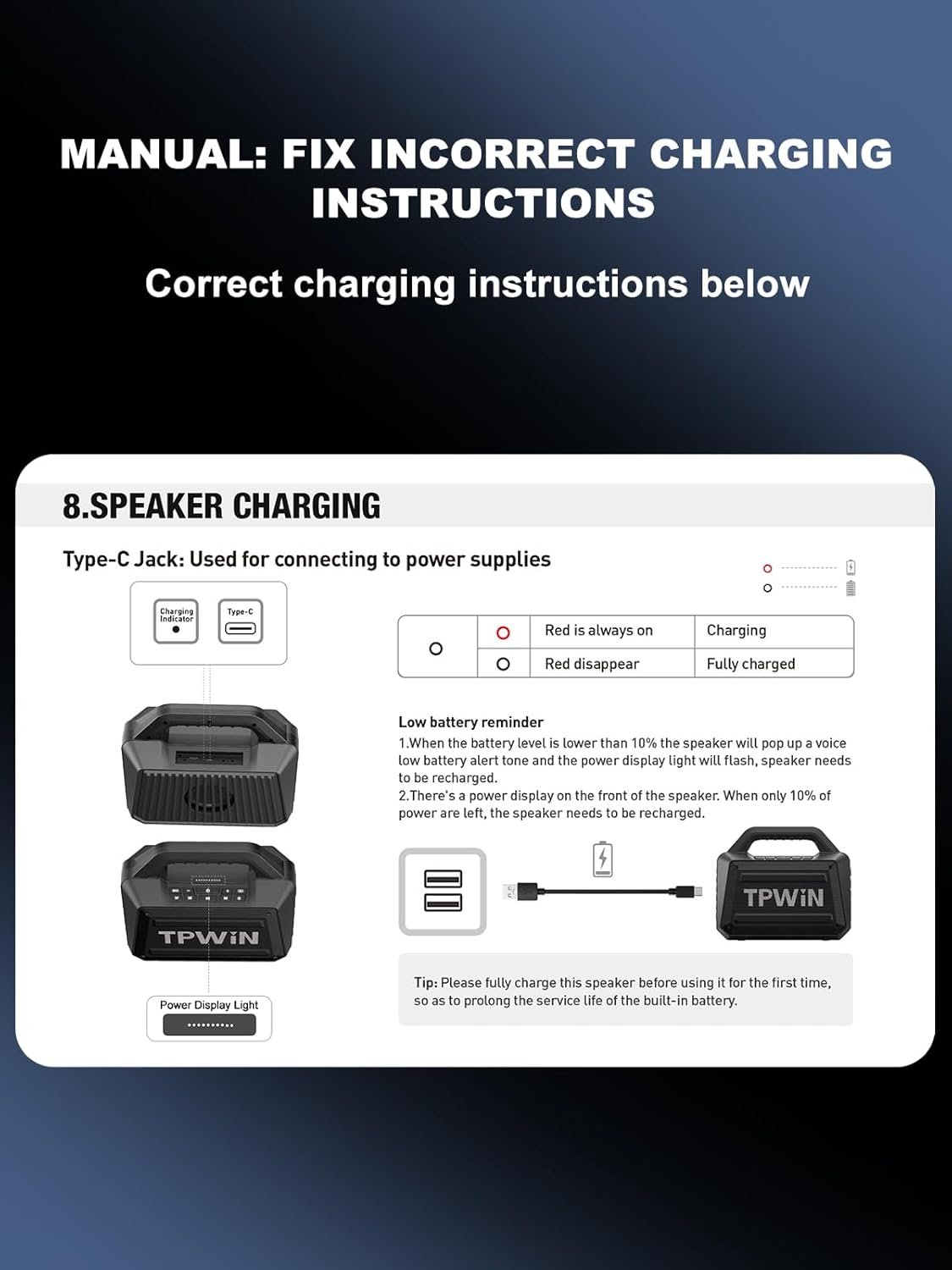 Portable Bluetooth Speakers Loud - Wireless Speaker 80W Peak, Light Show, 20H Playtime, Strong Bass, BT 5.3, TWS, IPX6 Waterproof for Outdoor Travel Beach Camping - Blue - Image 8