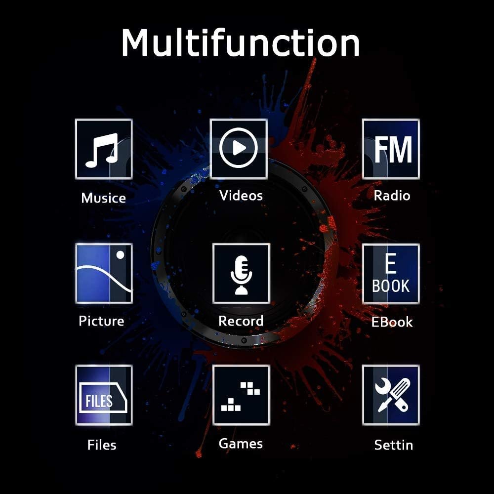 MP3 Player, Music Player with 16GB Micro SD Card, Build-in Speaker/Photo/Video Play/FM Radio/Voice Recorder/E-Book Reader, Supports up to 128GB (Dark Blue) - Image 2