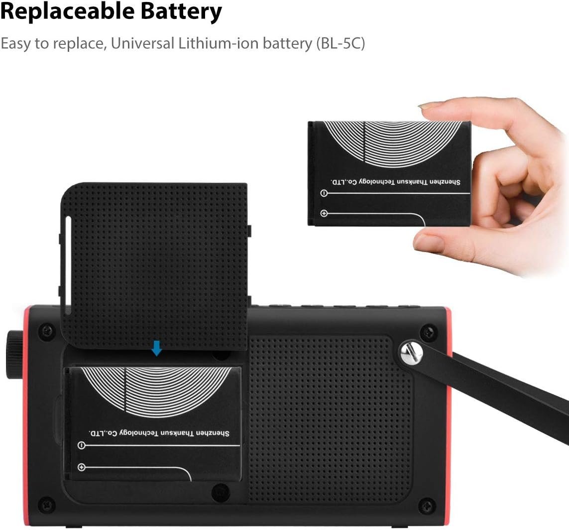 Avantree SP850 – Portable 3-in-1 FM Radio with Bluetooth Speaker & SD Card MP3 Player – Rechargeable Mini Radio with LED Display & Headphone Jack, Pocket Size with Handheld - Image 6