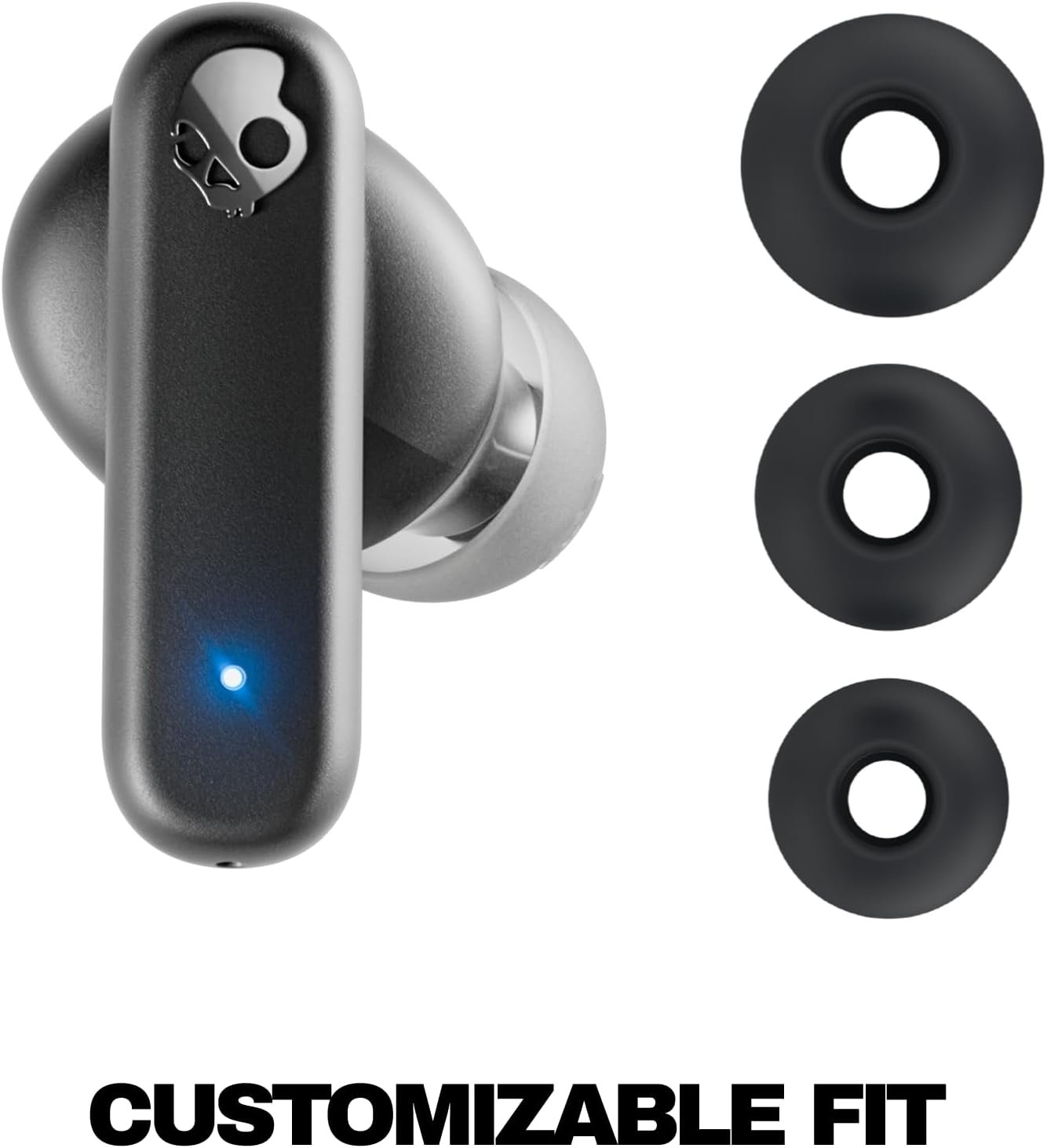 Skullcandy Smokin’ Buds Wireless Earbuds, Bluetooth Headphones, Noise Isolating Fit, Up to 20 Hours Battery, IPX4 Sweat and Water Resistant, Microphone for iPhone Android - True Black - Image 7