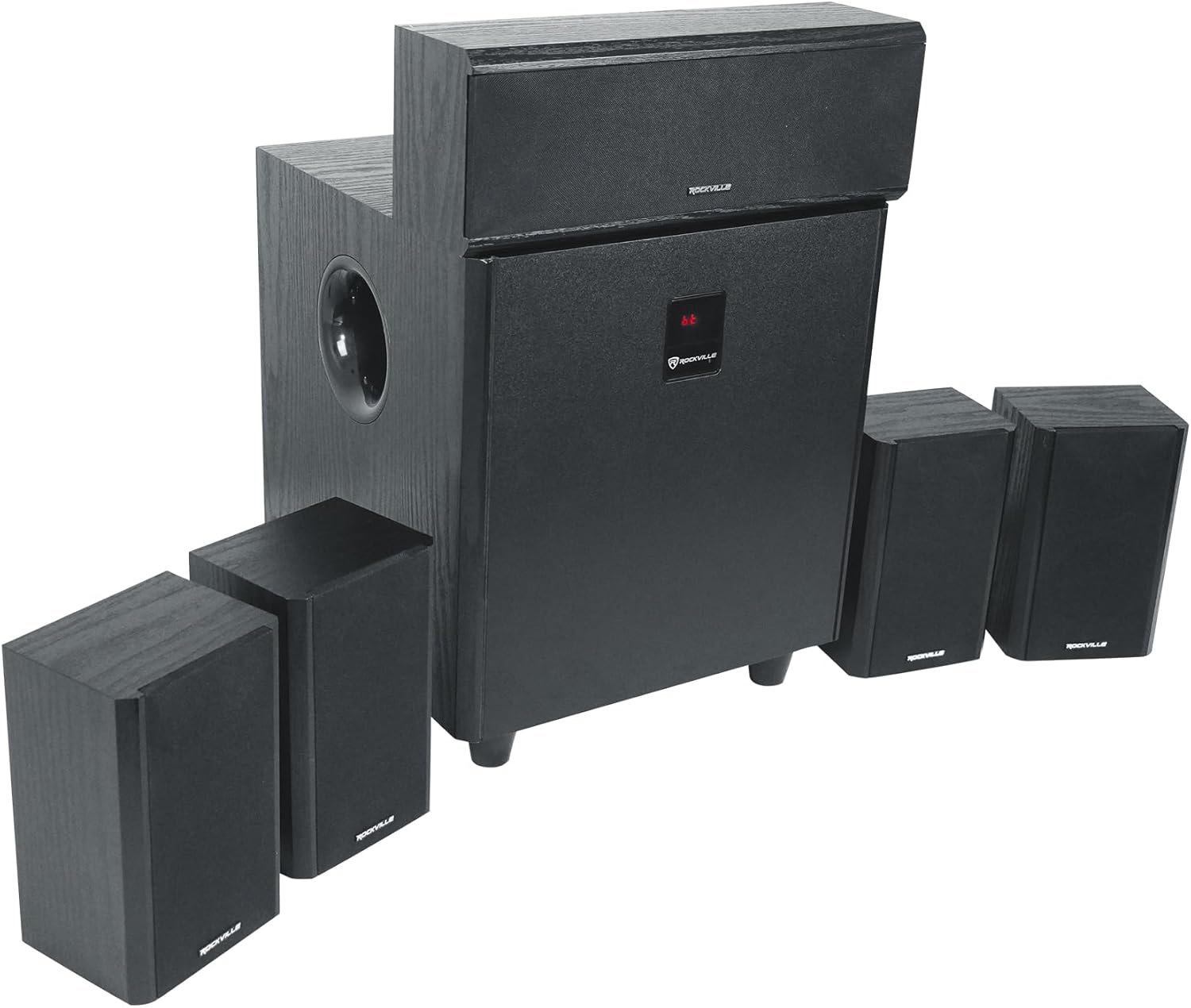 Rockville HTS820 1500W 5.1 Channel Home Theater System with 8" Subwoofer, Bluetooth, USB, Includes Remote and Speaker Mounts - Perfect for Movies, Music, Karaoke - Image 2