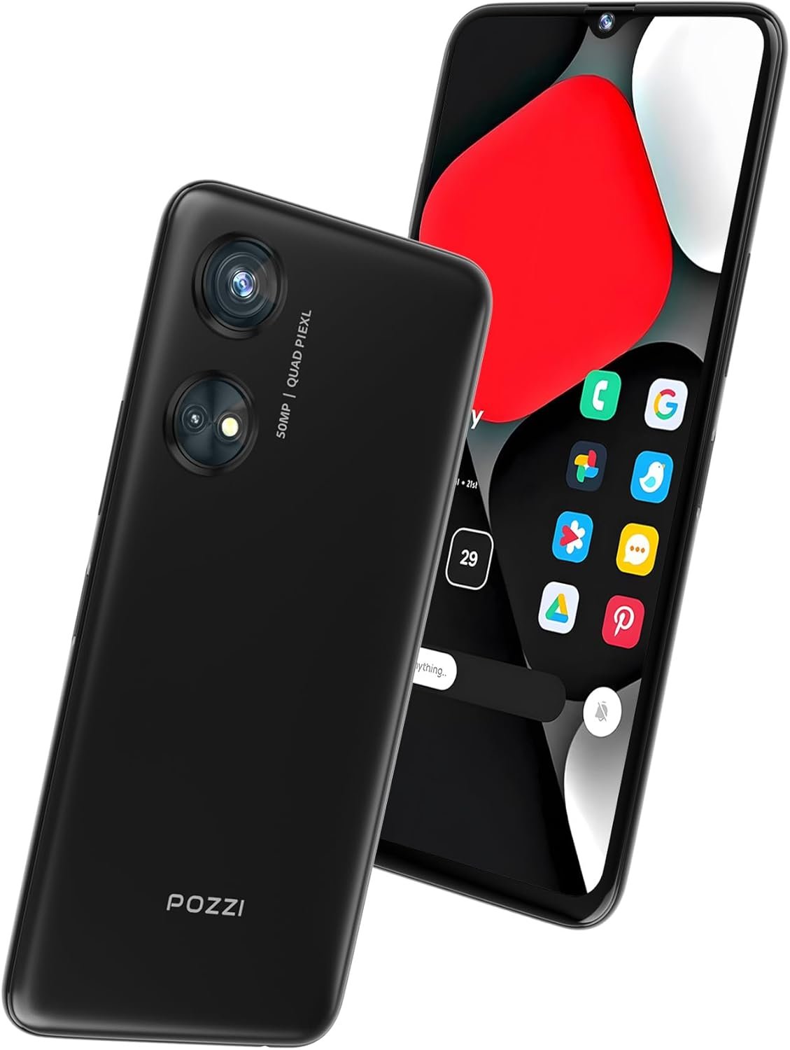 POZZI Turbo 6.79” HD+ Display | 128GB + 6GB RAM | 4G LTE Unlocked Smartphone | Android 14 | Octa Core Processor | 50MP Camera | 5,000 mAh Battery | Dual Nano SIM | Black | Compatible with T-Mobile - Image 3