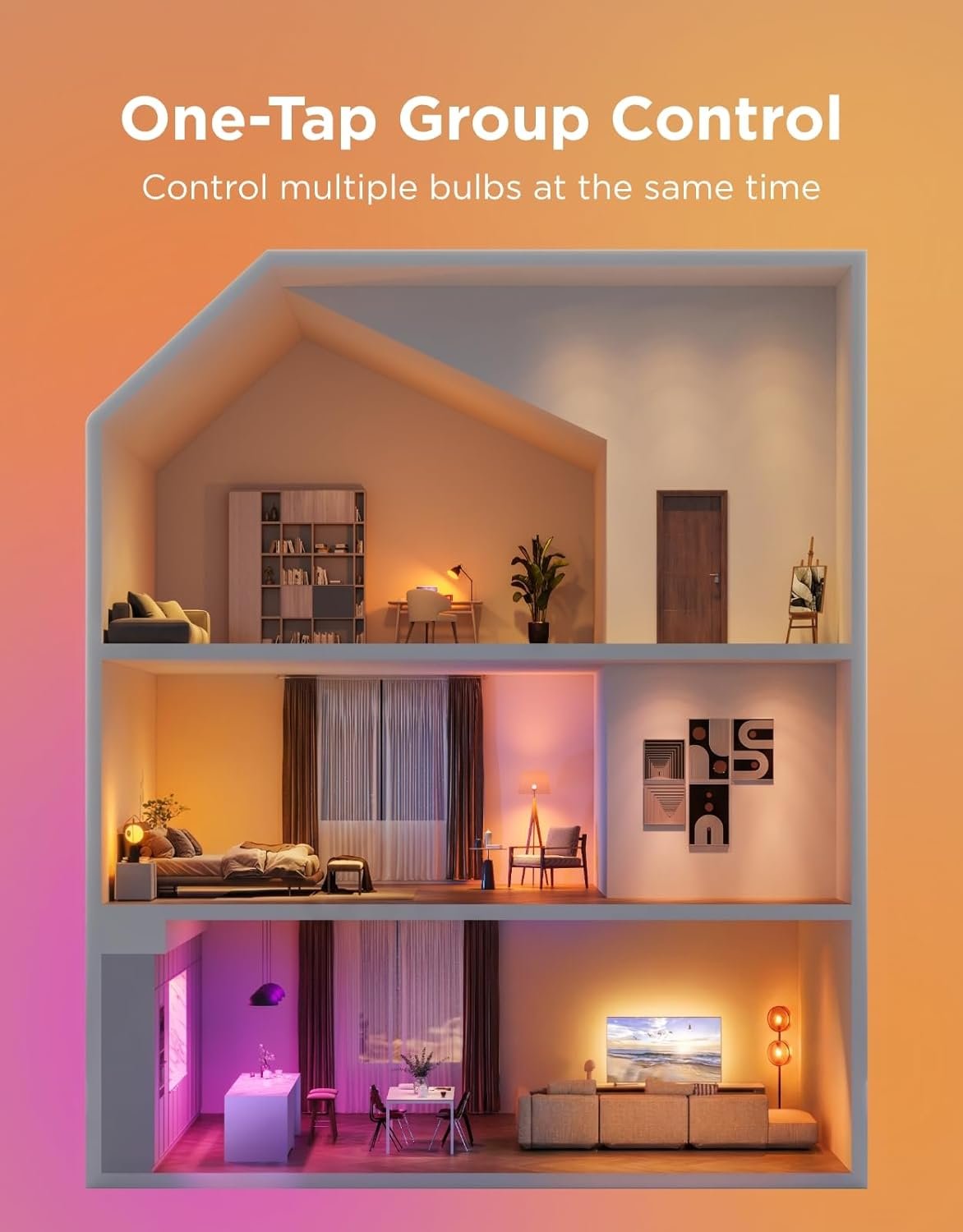 Govee Smart Light Bulbs, Color Changing Light Bulb, Work with Alexa and Google Assistant, 16 Million Colors RGBWW, WiFi & Bluetooth LED Light Bulbs, Music Sync, A19, 800 Lumens, 4 Pack - Image 9