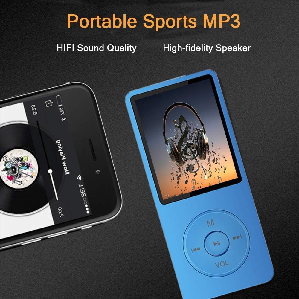 MP3 Player, Music Player with 16GB Micro SD Card, Build-in Speaker/Photo/Video Play/FM Radio/Voice Recorder/E-Book Reader, Supports up to 128GB (Dark Blue) - Image 3