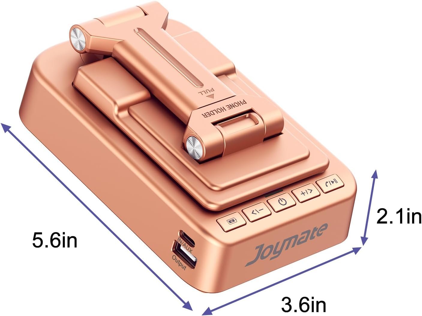 Gifts for Women Girls, Bluetooth Speaker Phone Stand with Charging Function 360° Rotable Adjustable Cell Phone Holder with HD Surround Sound for Desk Fits All Phones,Tablet (Rose Gold) - Image 8