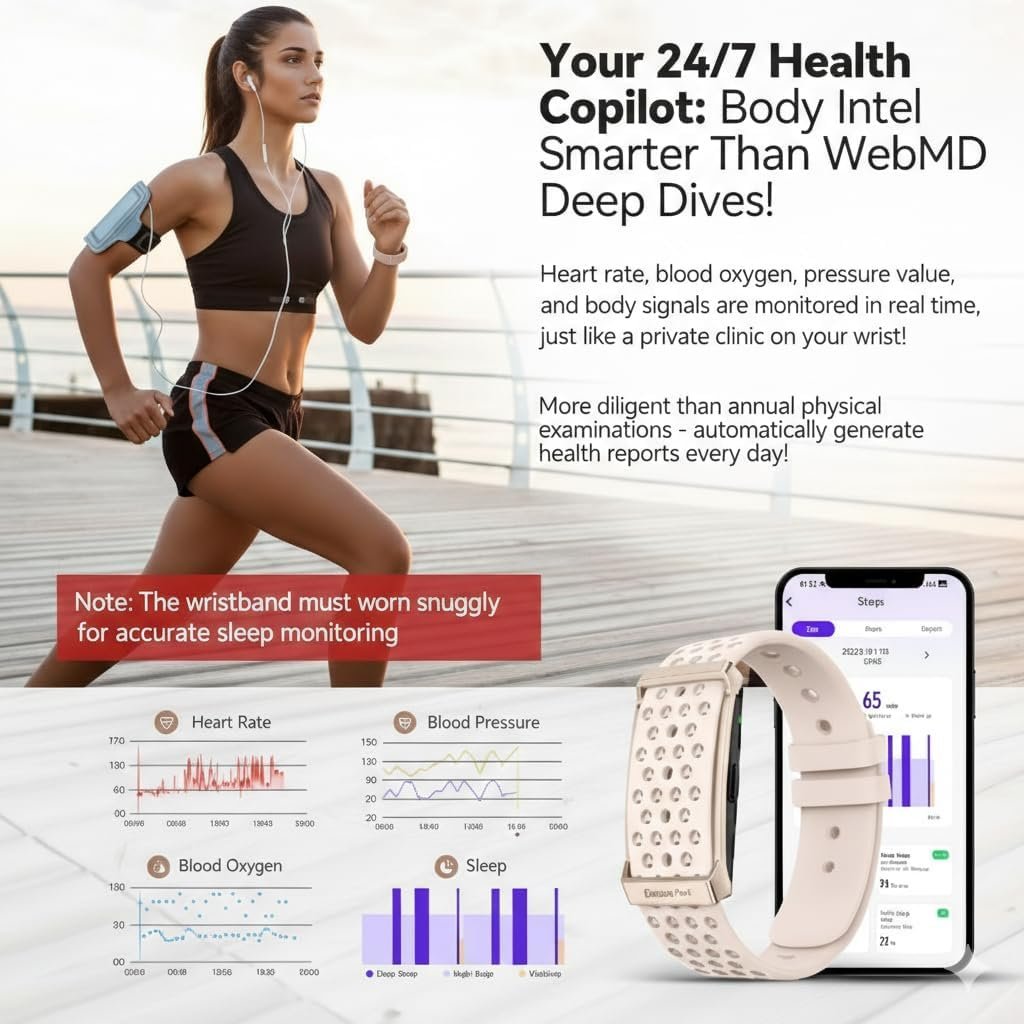 EnergyPort Smart Bracelet with Blood Oxygen/Blood Pressure Monitor, 60-Day Battery Health Fitness Tracker with 2 Bands,Lifetime Membership,Activity Tracking Heart Rate Sleep Monitor for Android iOS - Image 6