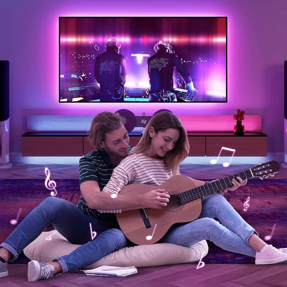 PSTAR LED Lights for TV Led Backlight, 16.4ft Music Sync RGB Strip Lights with Remote & App Control, USB Powered for 45-75 Inch TVs, Computer, Bedroom, Gaming Setup, Home Cinema - Image 5