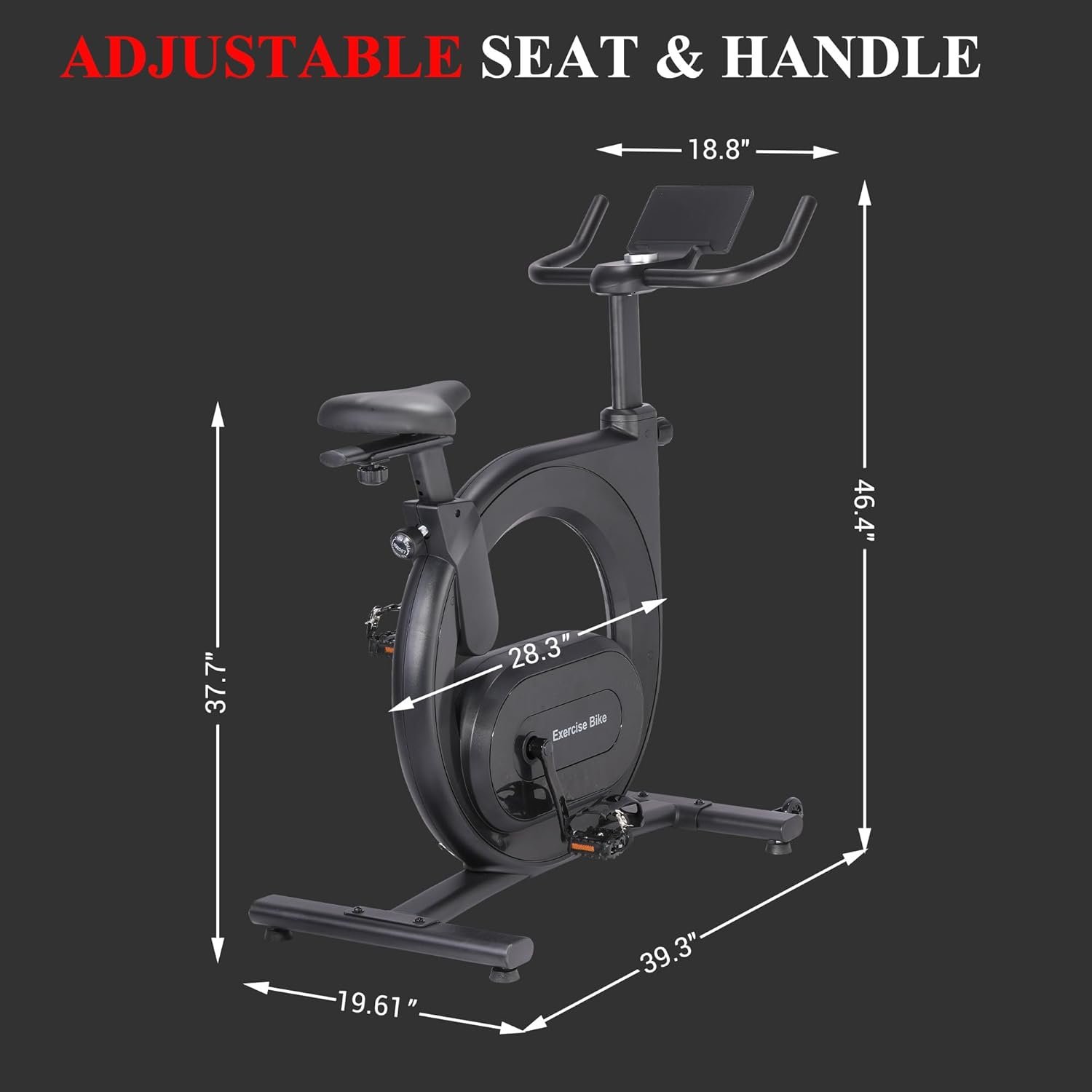Exercise Bike for Home, Stationary Bike with 32-Level Magnetic Resistance, Indoor Cycling Bike with Adjustable Seat, LED Monitor, Smart Workout App, 300 Lb Capacity - Image 8