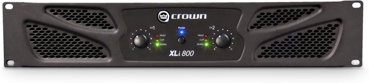 Crown XLi800 Two-channel, 600-Watt Bridged 8Ω Power Amplifier. Professional DJ, PA, Stage Amp. Black - Image 2