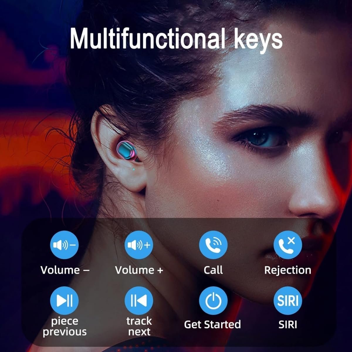 Wireless Earbuds, Bluetooth 5.3 Headphones HiFi Deep Bass with Mic ,120H Playtime LED Display ,IPX7 Waterproof Button Control True Wireless Earphones,One-Step Pairing,In-Ear Noise Reduction Headset - Image 7