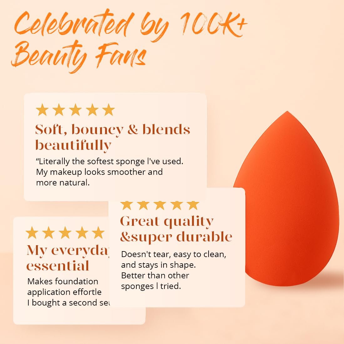 BEAKEY Makeup Sponge Set 5 Pack Micro Porous Low Absorption Soft Latex Free Foundation Beauty Sponges & Blenders for Powder Cream - Image 4