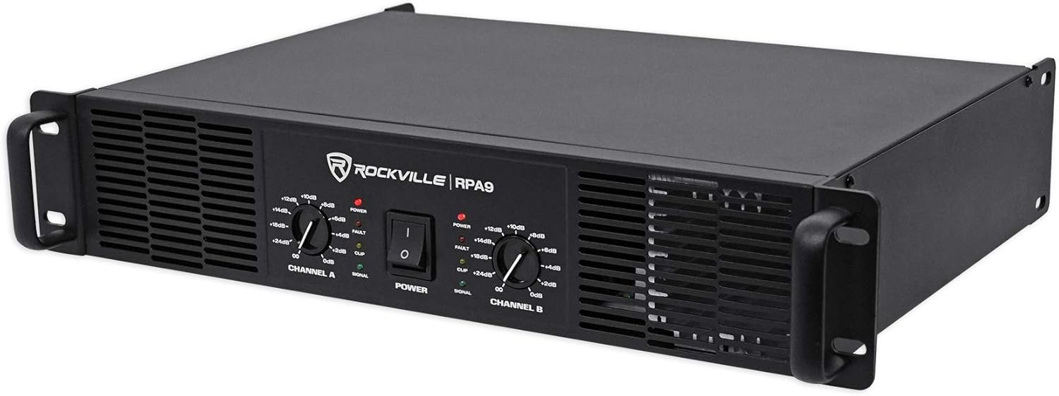 Rockville RPA9 3000W Peak/800W RMS 2 Channel Power Amplifier, High Output, Durable Build, Versatile Inputs, for DJs and Pro Audio - Image 2