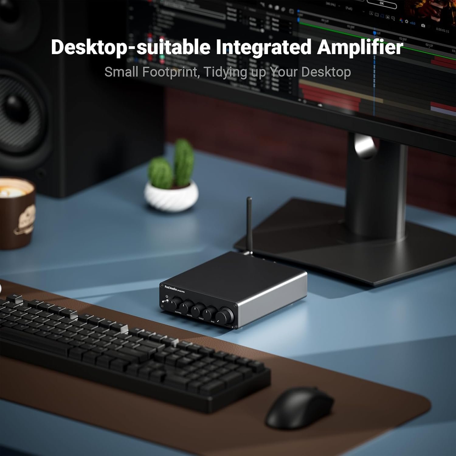 Fosi Audio Bluetooth Subwoofer Amplifier 2.1, BT30D Pro Subwoofer Amp with TPA3255 Chips 165W x2+350W & Bass Treble Control, 2.1 Channel Sub Amplifier for Desktop/Outdoor/Bookshelf Speakers - Image 6