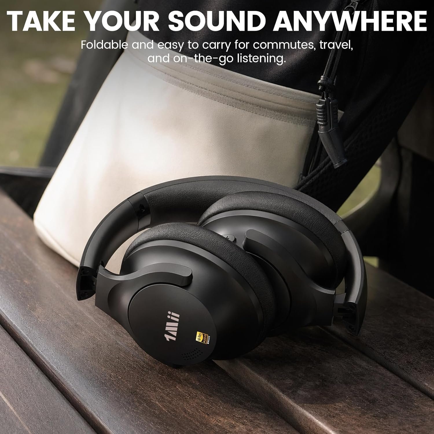 1Mii Y8+ Hybrid Active Noise Cancelling Headphones, 100H Playtime, Bluetooth 6.0 Over Ear LDAC Wireless Hi-Res Audio & Deep Bass, Comfortable for Travel Airplane Home Office, Custom EQ via APP, Black - Image 9