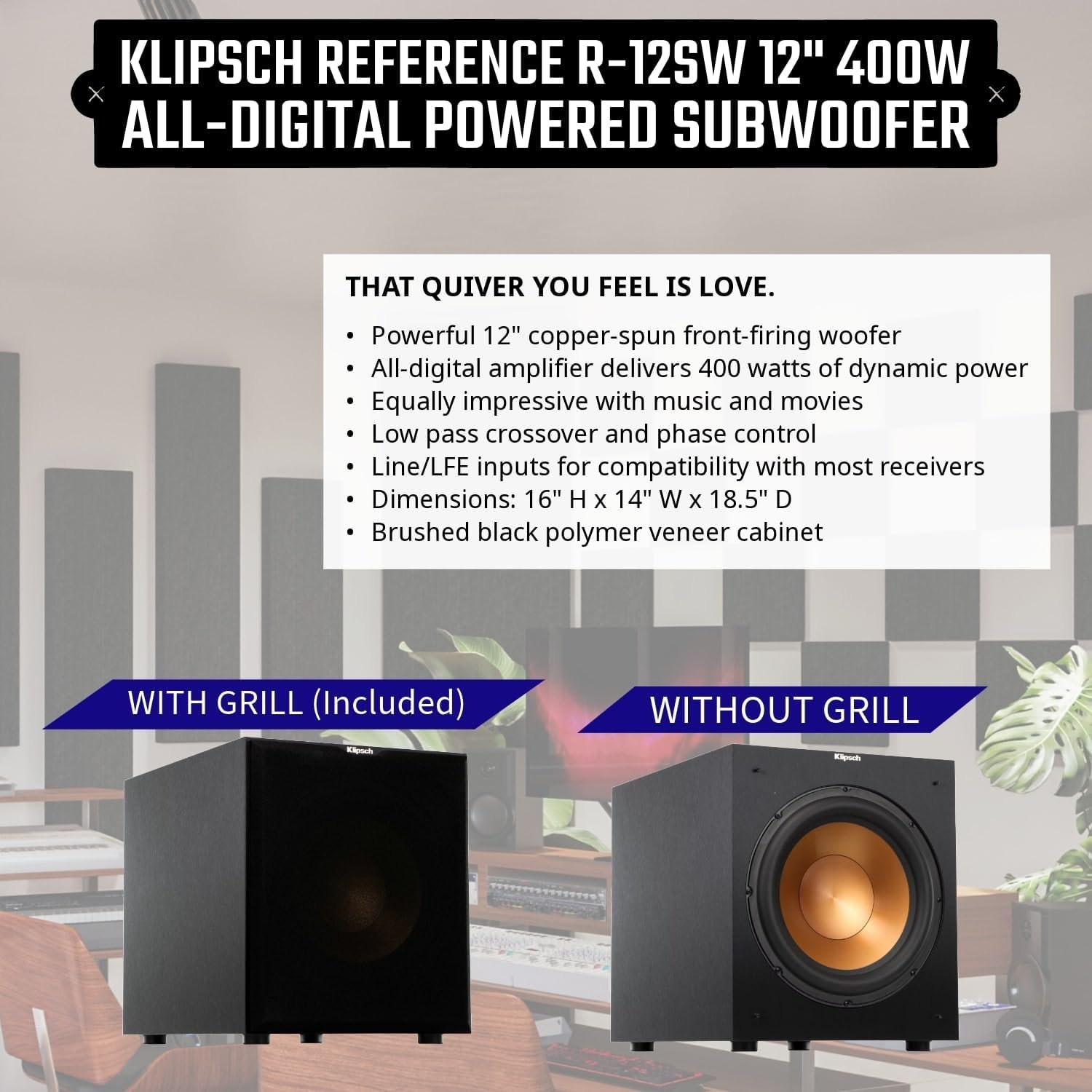 Klipsch Reference 5.1 Home Theater System - Bundle with 2X R-26FA Floorstanding Speaker, 2X R-41M Bookshelf Speaker, R-25C Channel Speaker, R-12SW Subwoofer - Image 5