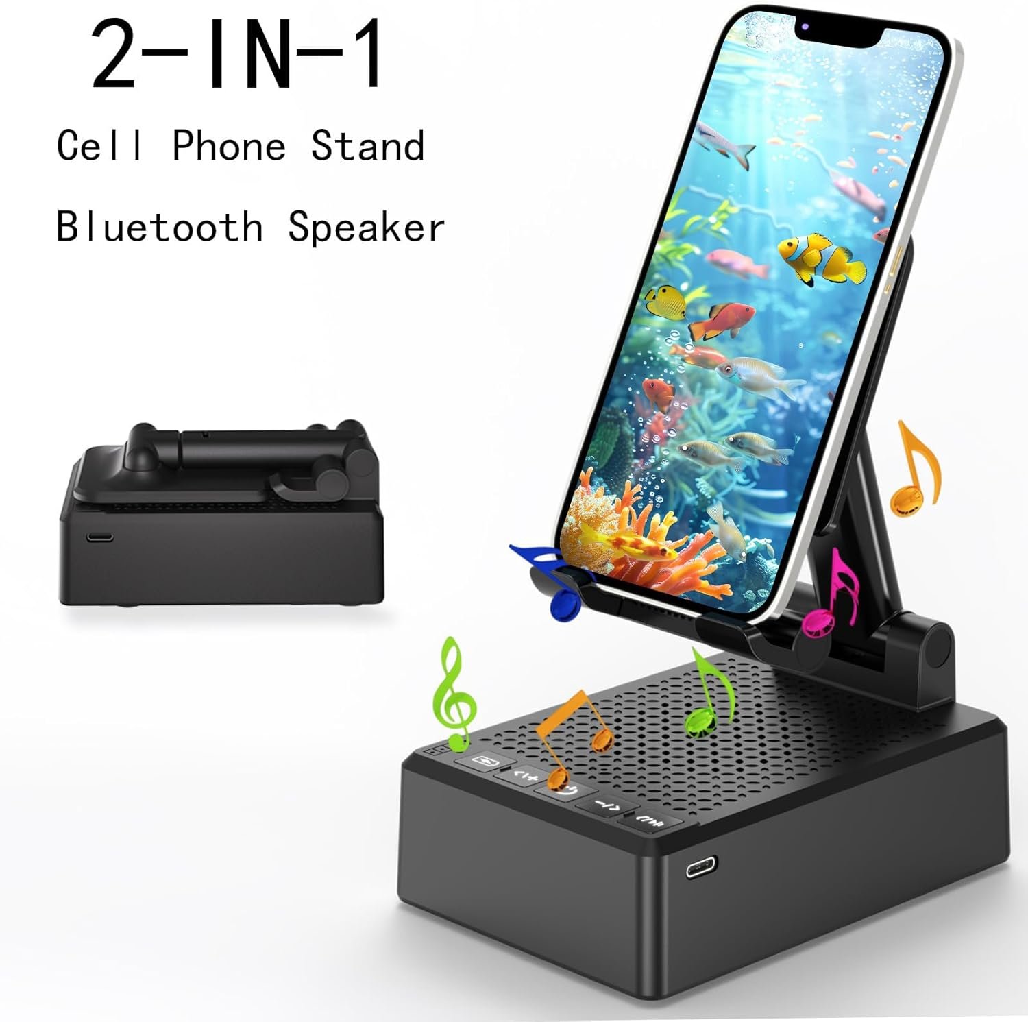 Birthday Gifts for Mother Father ,Cell Phone Stand with Wireless Bluetooth Speaker and Antislip Base HD Surround Sound for Home and Outdoors with Bluetooth Speaker for Desk Compatible with iPhone - Image 2