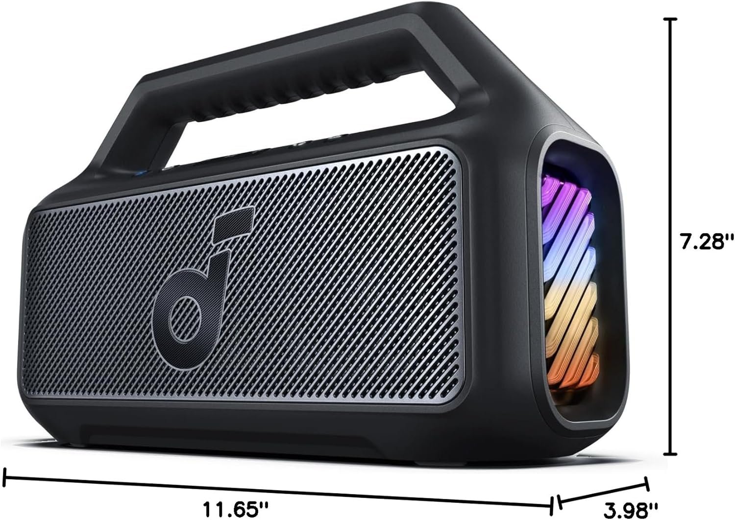 Soundcore Boom 2 By Anker, Outdoor Speaker, 80W, Subwoofer, BassUp 2.0, 24H Playtime, IPX7 Waterproof, Floatable, RGB Lights, USB-C, Custom EQ, Bluetooth 5.3, Portable for Camping and Beach - Black - Image 8