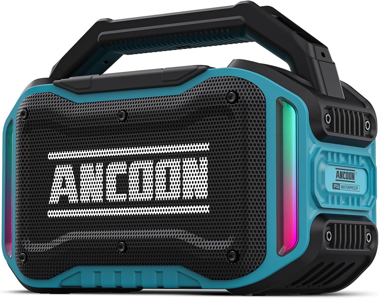 ANCOON Speakers Bluetooth Wireless: 80W(Peak) Loud Speaker with Bass, 20H Playtime, IPX6 Waterproof, Large Jobsite Speakers for Work, Outdoor, Workshop, Garage, Portable Speaker with TWS (Sky Blue)