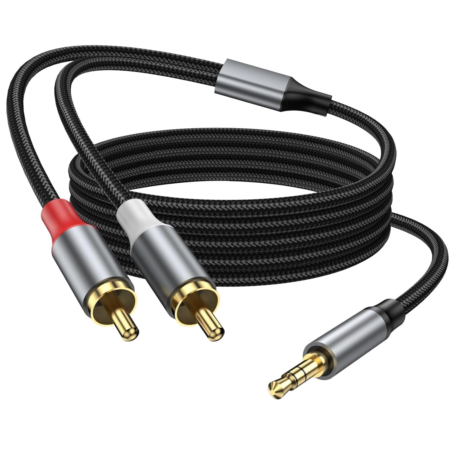 RCA to 3.5mm Cable 3.3FT, 3.5mm Male to 2RCA Male Stereo Y Splitter HiFi Sound Audio Cord Connects a Smartphone, Tablet, HDTV.
