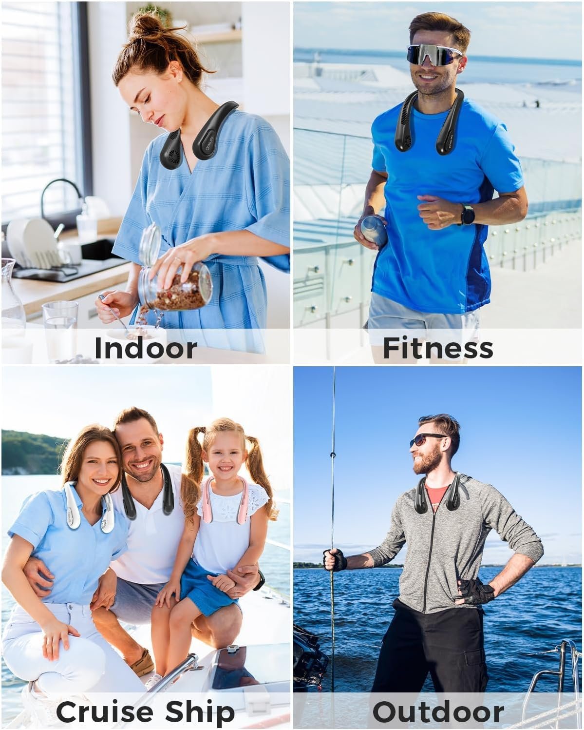 Portable Bladeless Neck Fan, Mothers Day Gifts for Mom Women Hot Flash, Birthday Gift for Men Dad Father Teacher, Wearable Cooling Fan Rechargeable for Camping Travel Beach Golf Cruise Essentials 2026 - Image 8