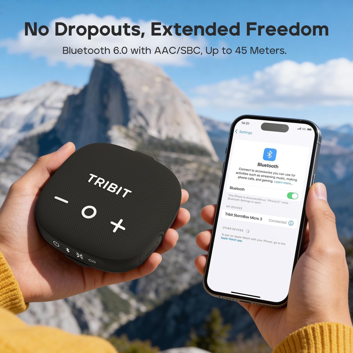 Tribit StormBox Micro 3 Portable Bluetooth Speaker, 13W Bike Speaker with IP68 Waterproof, 24H Playtime, Wireless, BT6.0, Loud Sound, TWS Pairing, XBass, Magnetic & Strap for Outdoor/Home/Hiking/Golf - Image 6