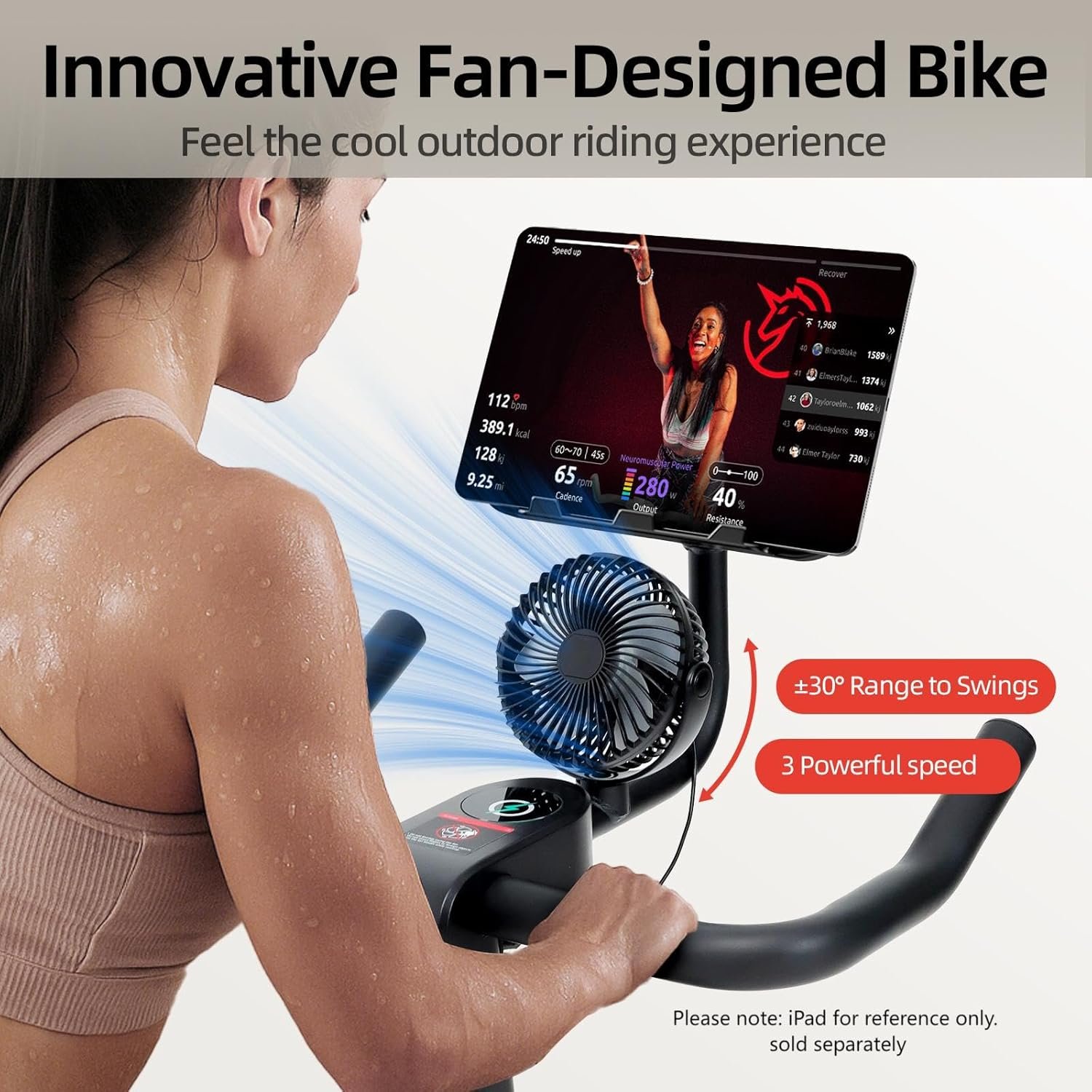 Yesoul Black Exercise Bike for Home, Low Noise Indoor Cycling Bike for Home Gym Electric Stationary Bike with Tablet Mount & Comfortable Seat Cushion for Women Apartment Workout Bike for Fitness - Image 4