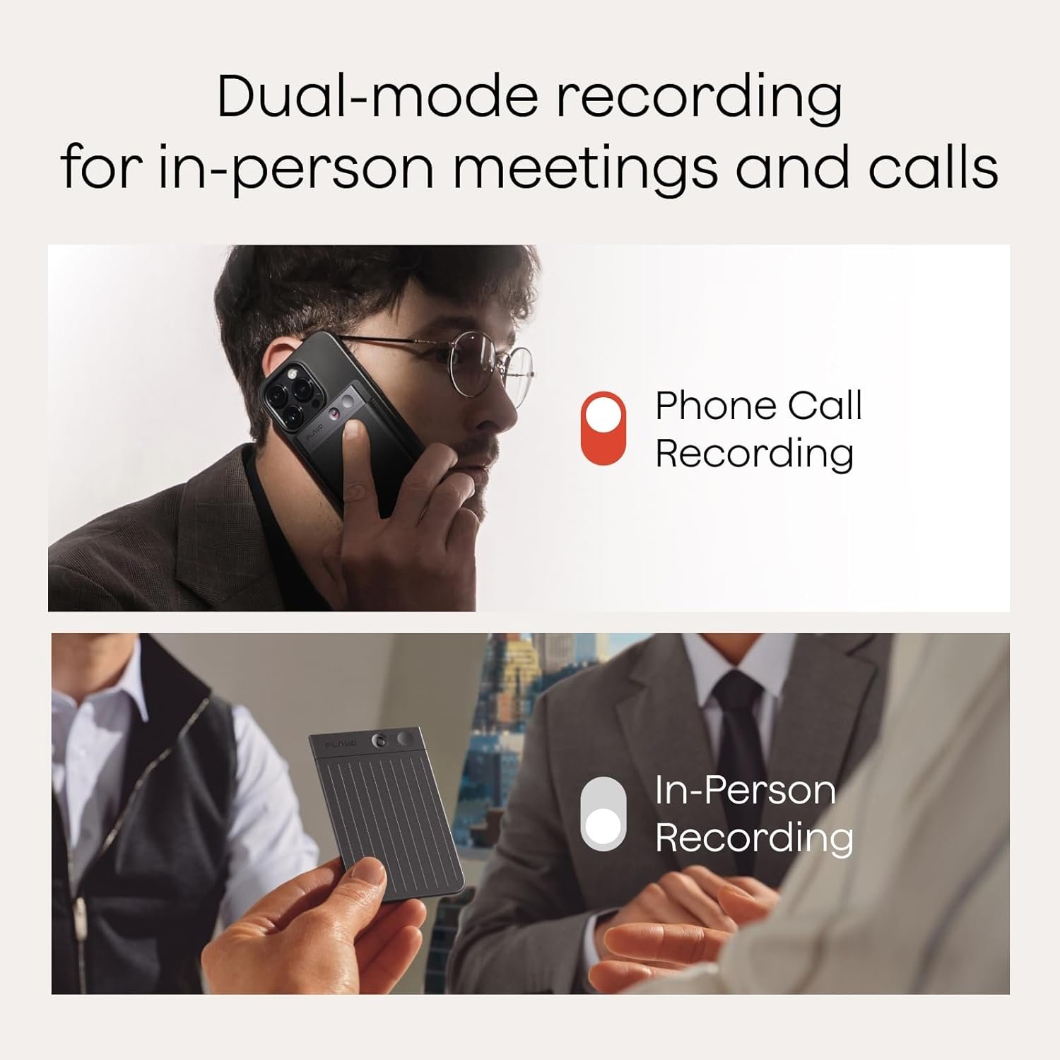 Plaud Note AI Voice Recorder, Voice Recorder w/Case, App Control, Transcribe & Summarize with AI Technology, Support 112 Languages, 64GB Memory, Lectures, Meetings, Calls, Black, Non-Pro Version - Image 2