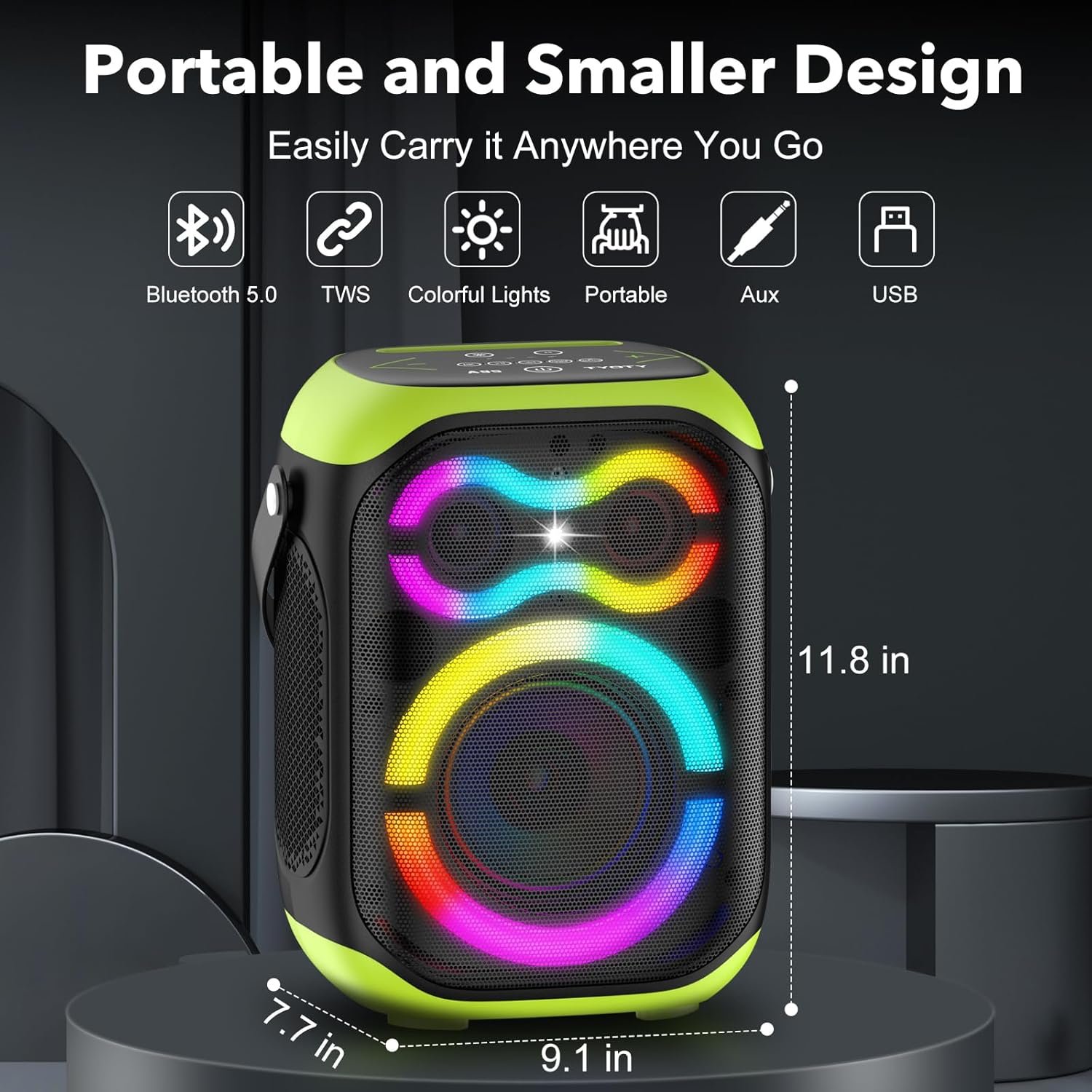 Portable Bluetooth Speakers 80W Big Powerful Wireless Outdoor Loud Stereo Deep Bass Sound Boombox TWS Home Party Speaker with Subwoofer LED Lights - Image 3