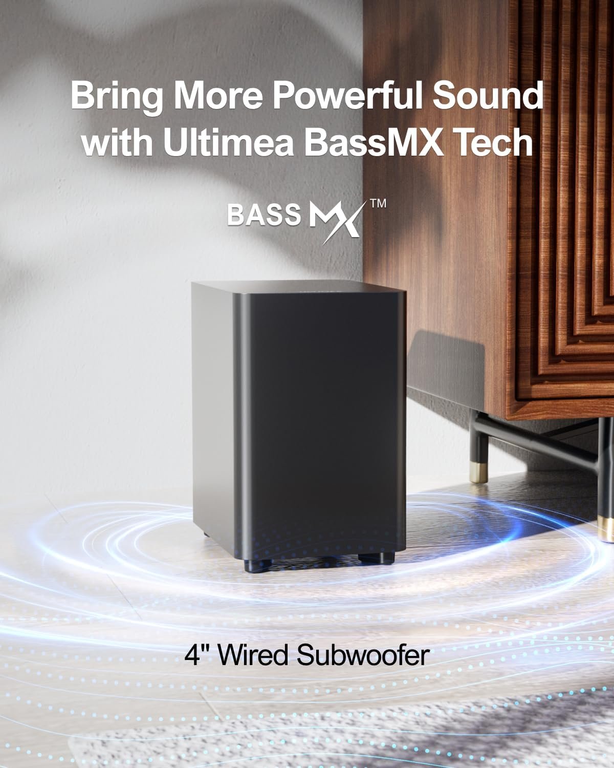ULTIMEA 5.1ch Sound Bar with Subwoofer, Home Theater Virtual Surround Sound System for TV, Soundbar with App Control, 2 Surround Speakers, Opt/AUX, Peak Power 250W, Aura A30 - Image 6