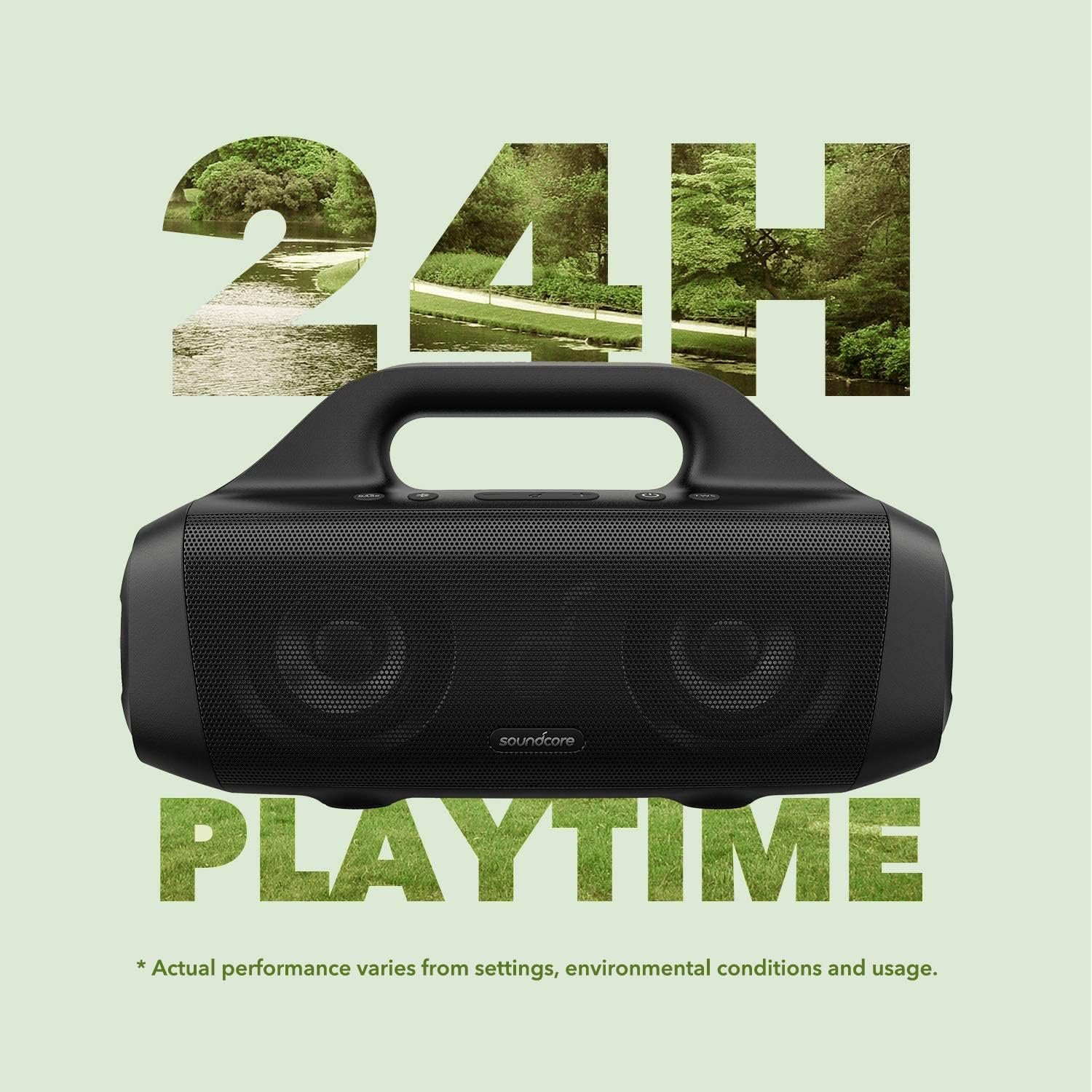 Soundcore Anker Motion Boom Waterproof Bluetooth Speaker with Titanium Drivers, BassUp Technology, IPX7, 24H Playtime, App, Built-in Handle, Outdoor Speaker for Camping, Pool, Beach, Backyard - Image 2