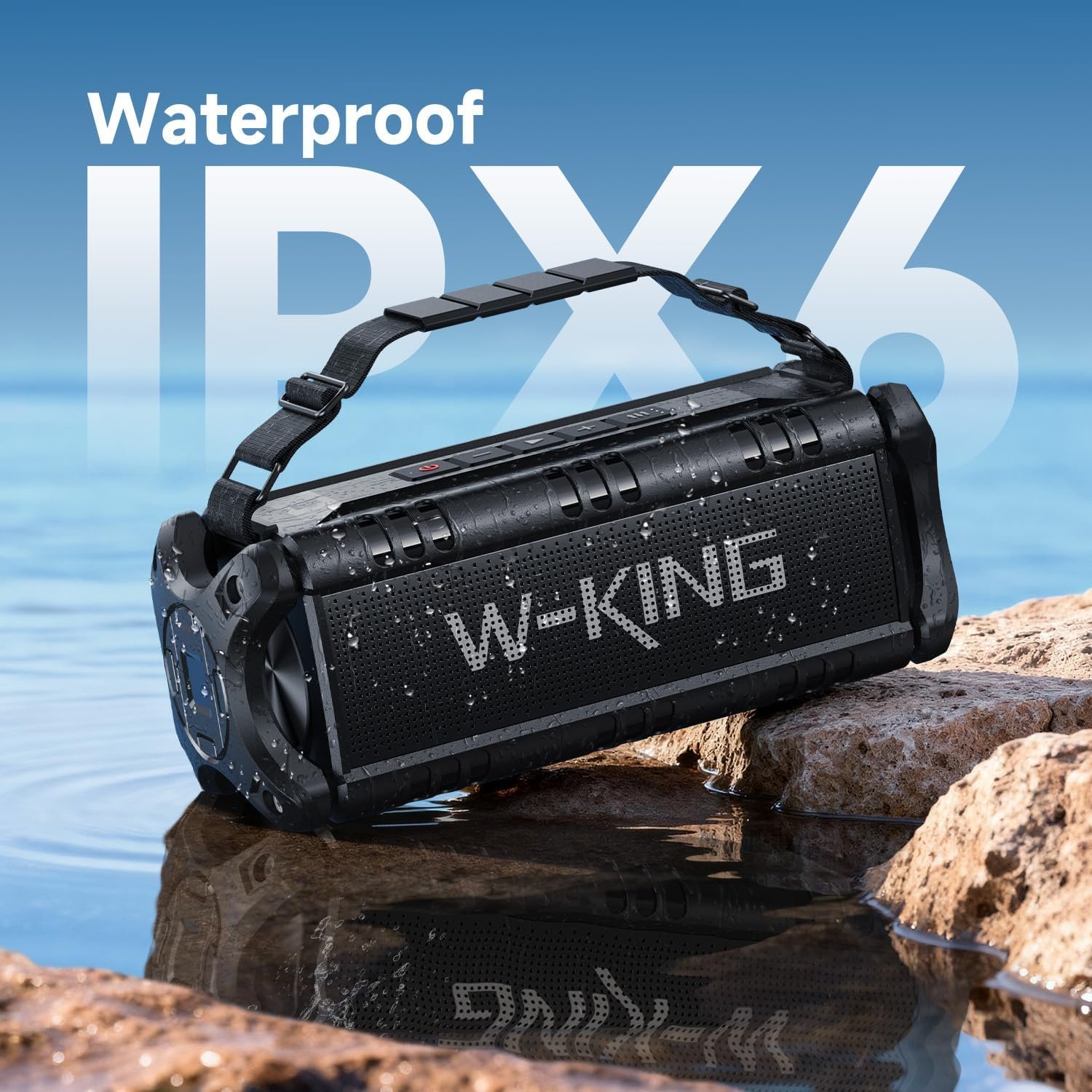 W-KING Bluetooth Speaker, 90W Max Portable Outdoor Speaker Loud, IPX6 Waterproof/50W Deep Bass Subwoofer/40H/EQ/Dual Pairing/TF/AUX, Large Boombox Speakers Bluetooth Wireless for Party/Beach/Jobside - Image 3