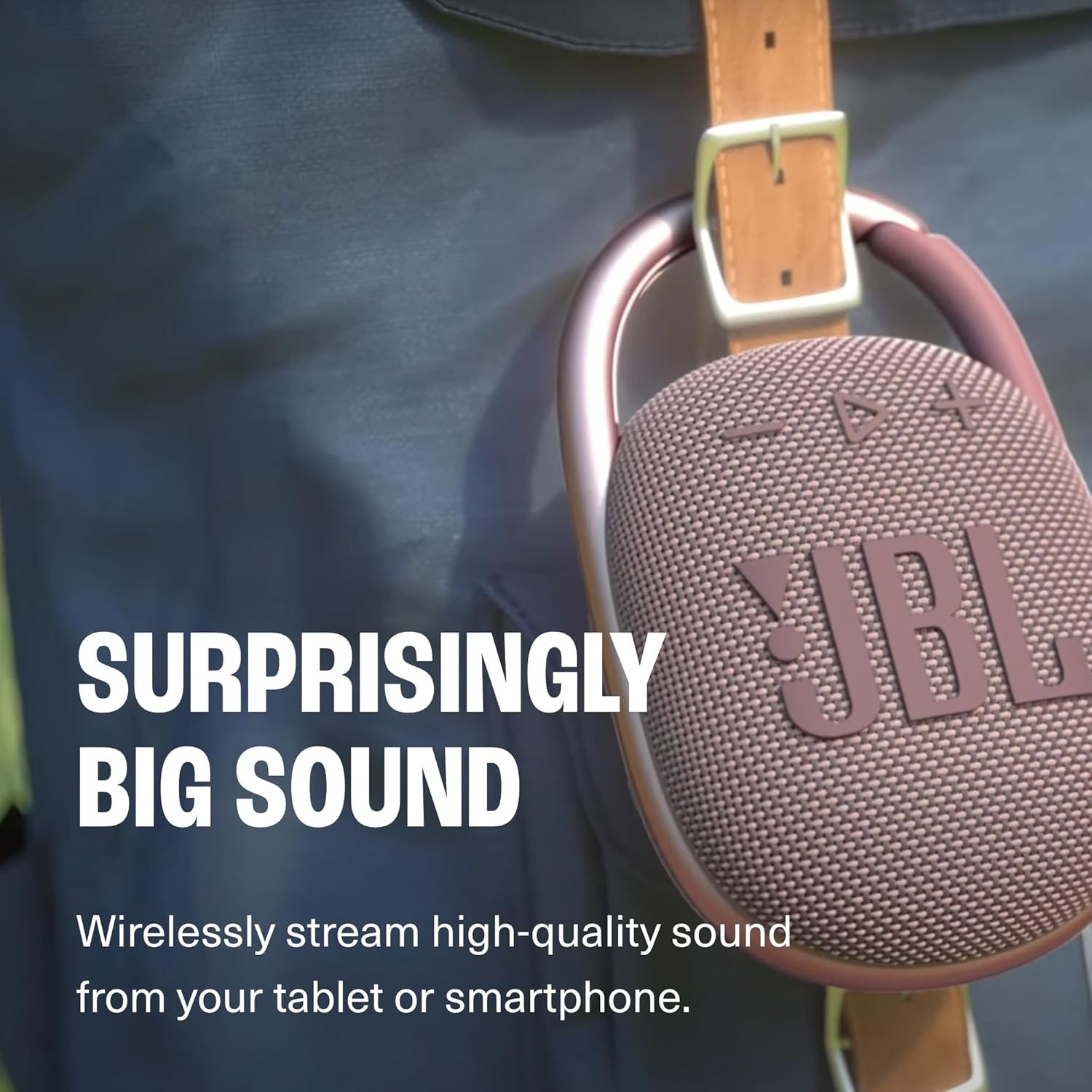 JBL Clip 4 - Portable Mini Bluetooth Speaker, big audio and punchy bass, integrated carabiner, IP67 waterproof and dustproof, 10 hours of playtime, speaker for home, outdoor and travel (Blue) - Image 4