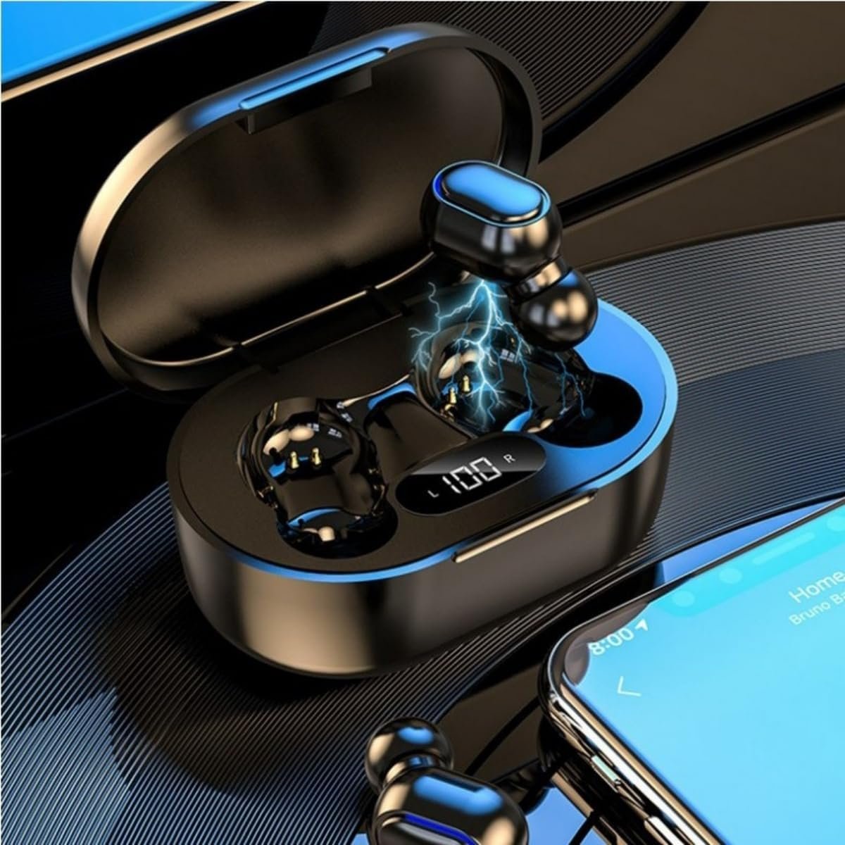 Wireless Earbuds, Bluetooth 5.3 Headphones HiFi Deep Bass with Mic ,120H Playtime LED Display ,IPX7 Waterproof Button Control True Wireless Earphones,One-Step Pairing,In-Ear Noise Reduction Headset - Image 5