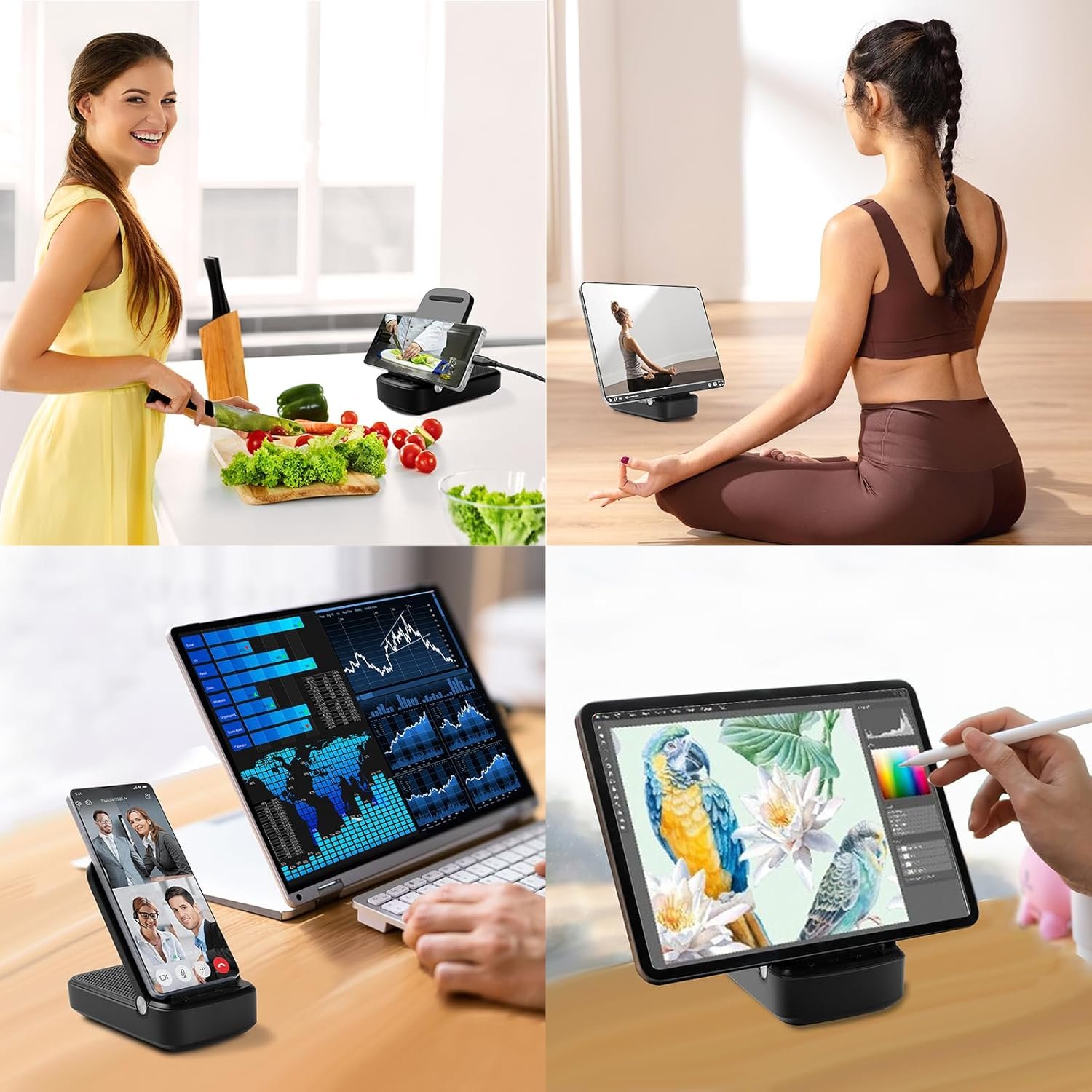 Gifts for Men Woman, Cell Phone Stand with Wireless Bluetooth Speaker,Anti-Slip Base HD Surround Sound Perfect for Home and Outdoors with iPhone/Samsung/iPad - Image 6