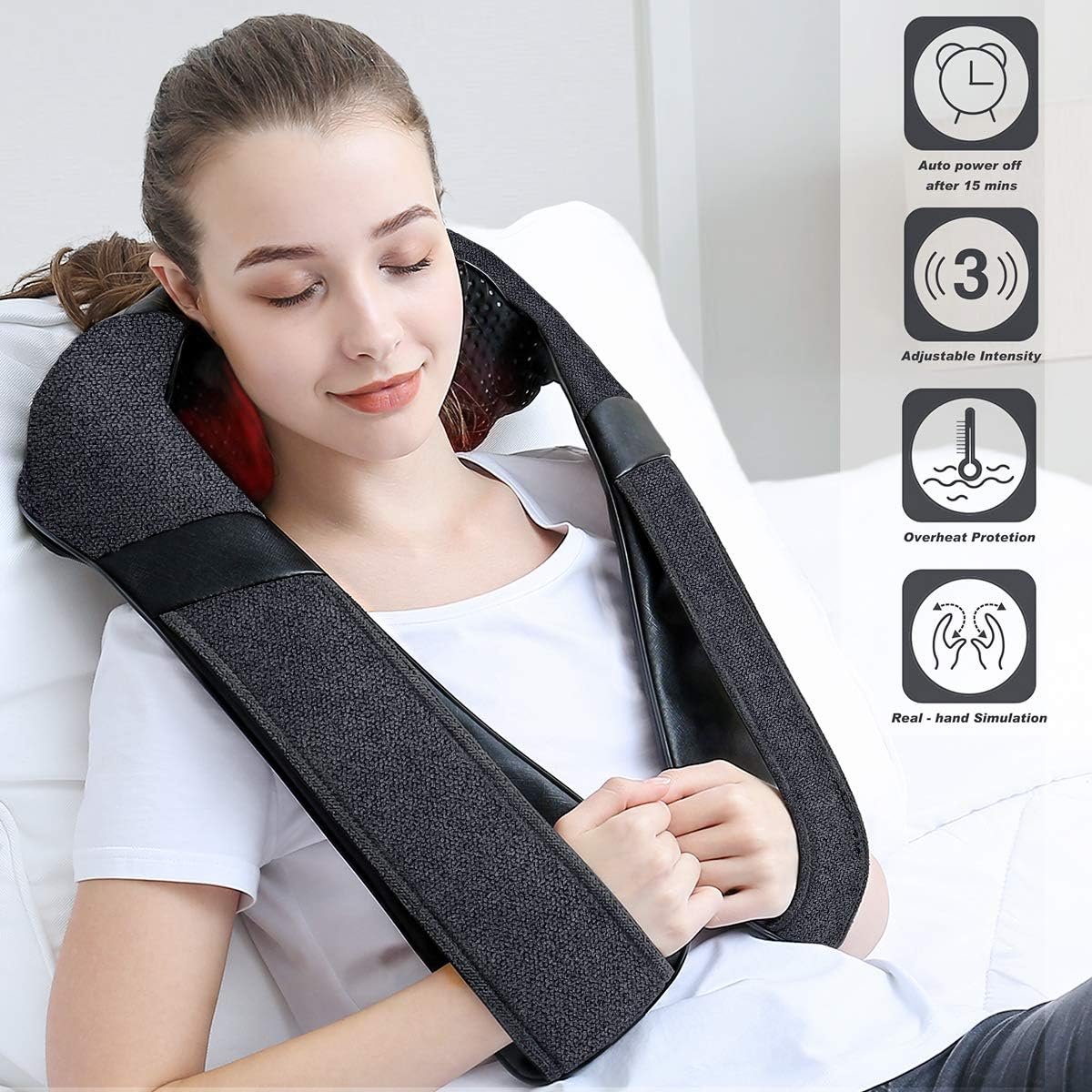 Mirakel Mothers Day Gifts for Mom Wife Women, Neck Massager for Pain Relief Deep Tissue, Electric Shiatsu Shoulder & Back Massager with Heat, Fathers Day Dad Gifts for Husband Men (NOT Cordless) - Image 2