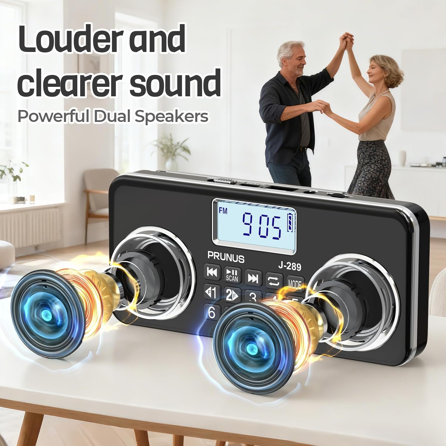 Small Digital FM Radio with Bluetooth Speaker, Good Sound, TF Card/USB Playback, Mp3 Player with Speaker, Headphone Jack, USB C Rechargeable Radio fm, Indoor and Outdoor, Bluetooth Radios(NO AM) - Image 2