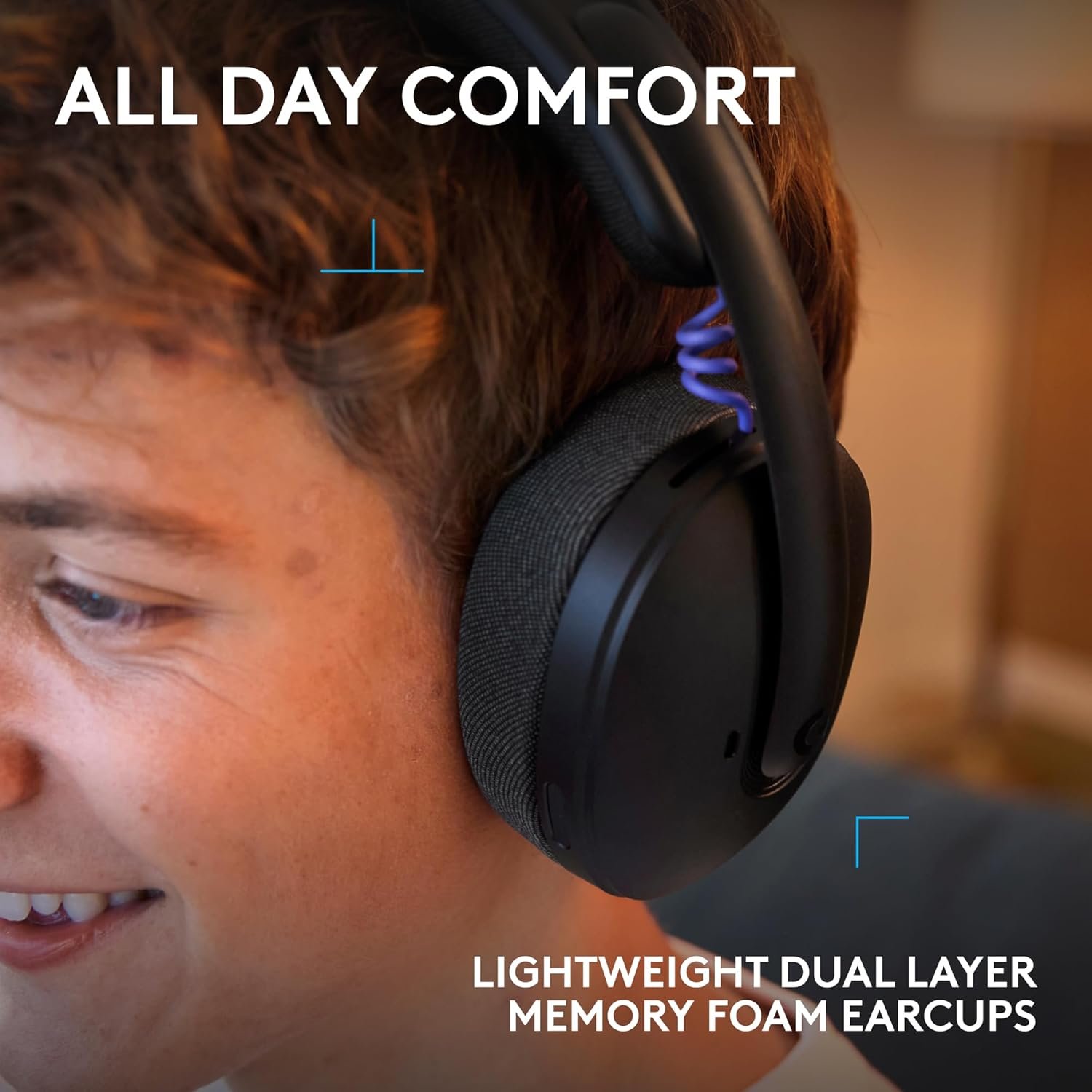 Logitech G325 Lightspeed Wireless Bluetooth Gaming Headset, All-Day Comfort, Built-in Mic with Noise Reduction, 24-Bit Audio, 24+ Hr Battery Life, for PC, PlayStation, Switch, Mobile – Black - Image 3