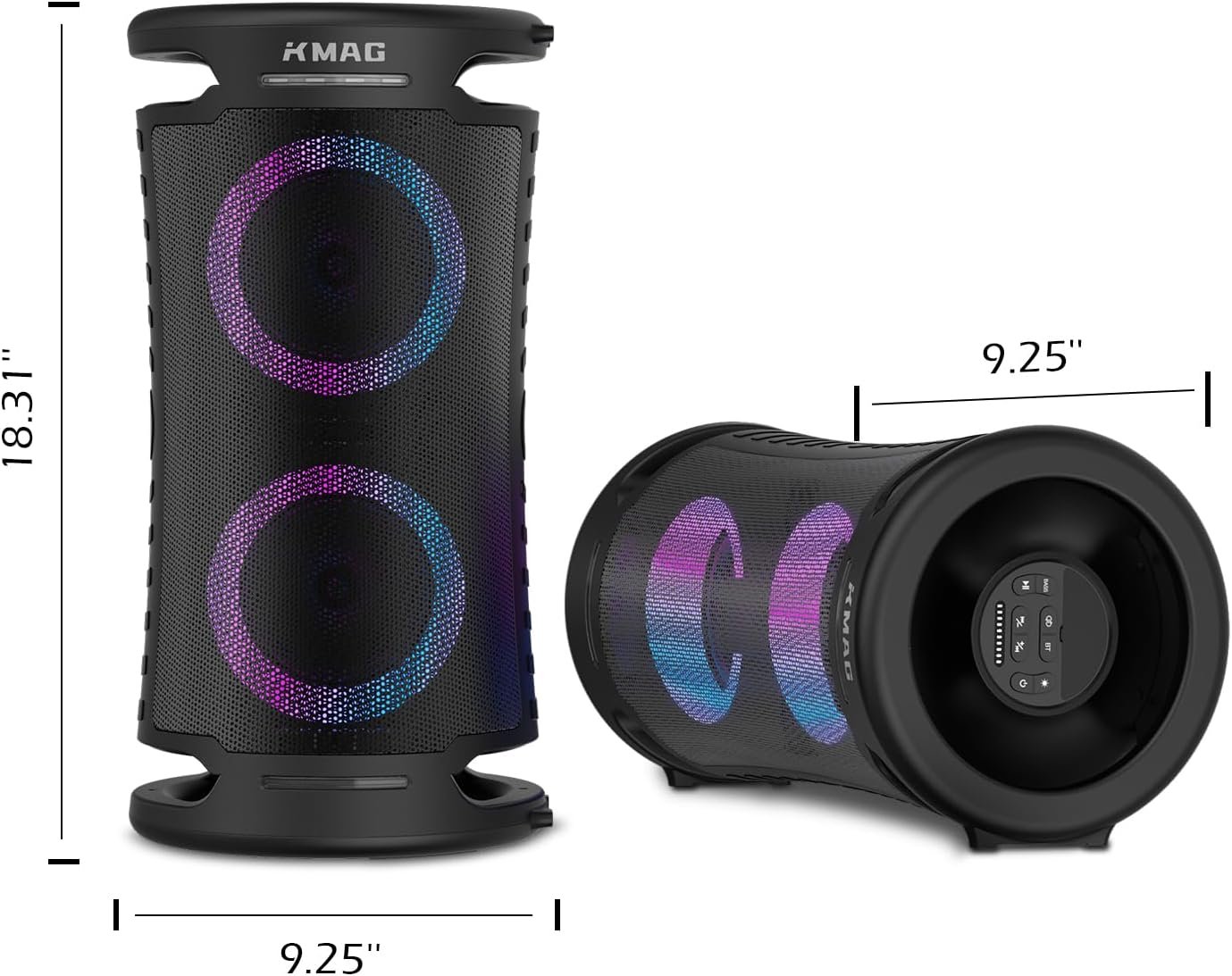 Large Party Bluetooth Speaker, 260W Peak Powerful Loud Sound with Deep Bass, 15Hr Playtime, Fast Charge, RGB Cool Light Show, TWS, Portable for Outdoor Beach, Camping, Backyard, Work, Home (Black) - Image 9