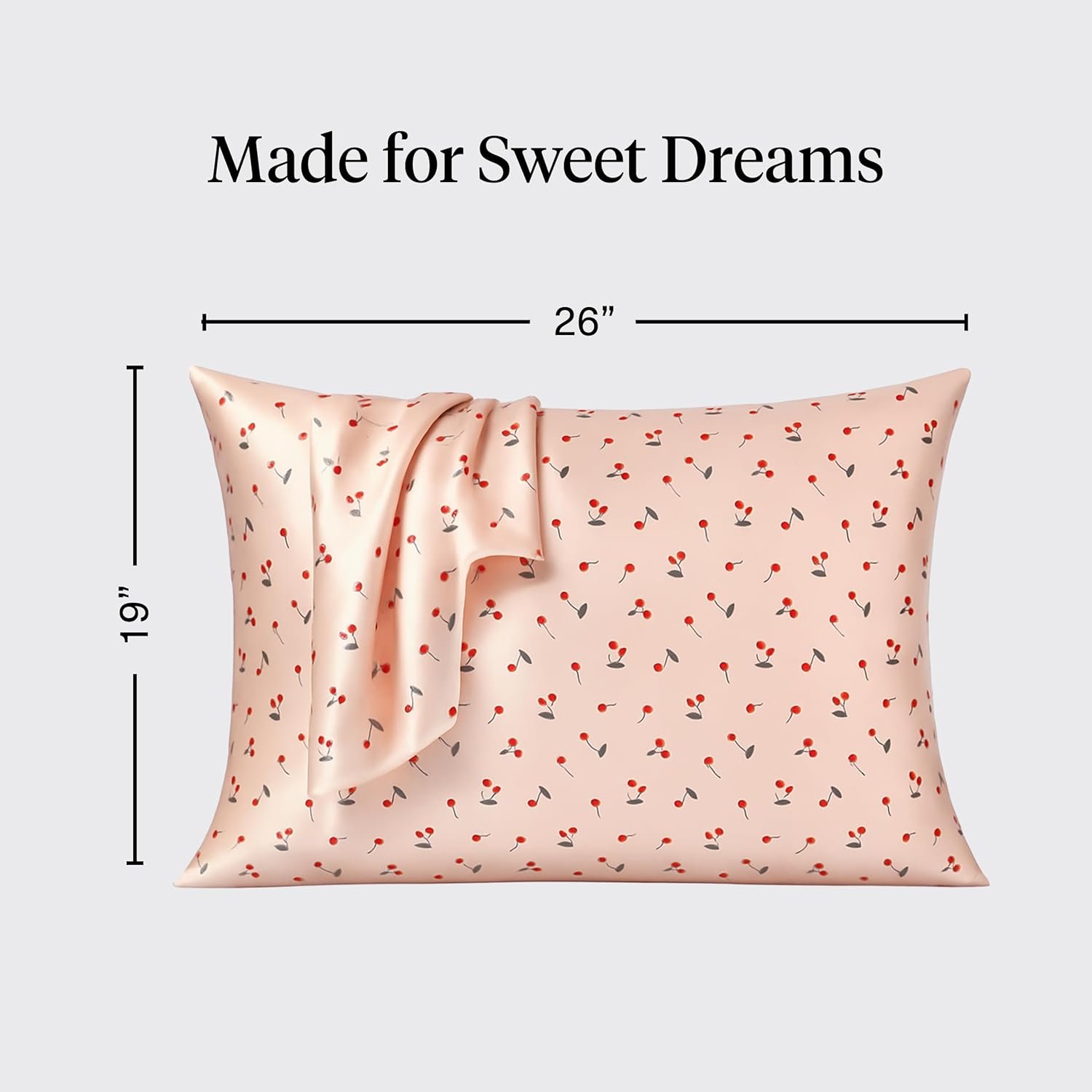 Kitsch Satin Pillowcase with Zipper for Hair & Skin - Softer Than Silk Pillow Cases, Smooth Cooling Satin Pillow Case, Wrinkle-Free, Machine Washable, Pillow Cases Standard Size 19x26 - Cherry Print - Image 4
