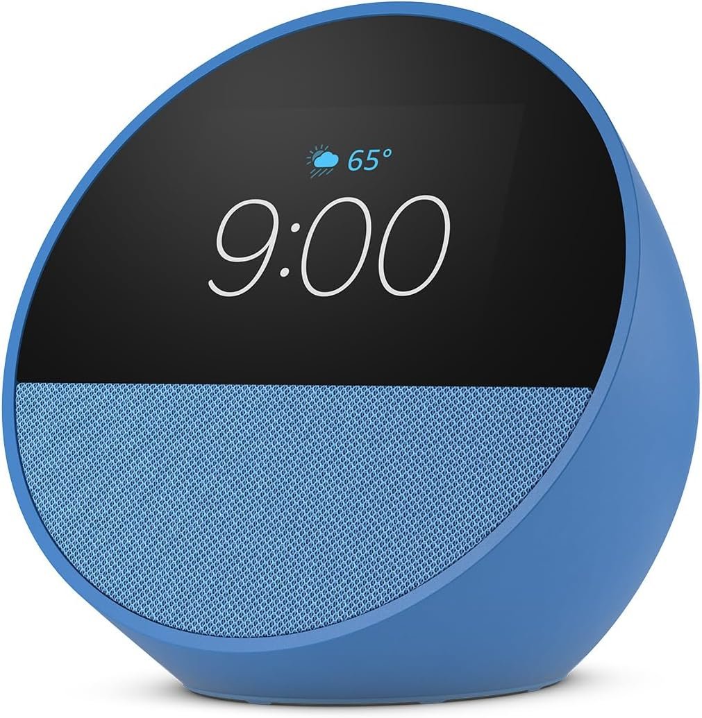 Amazon Echo Spot (newest model), Great for nightstands, offices and kitchens, Smart alarm clock, Designed for Alexa+, Ocean Blue - Image 2