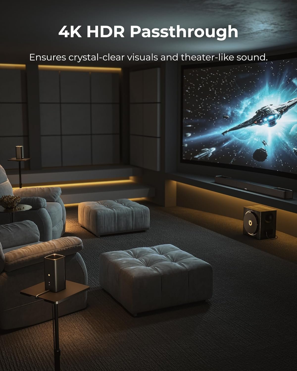 ULTIMEA Skywave X70 7.1.4ch Professional Wireless Surround Sound System for TV w/Dolby Atmos, 980W Sound Bar with 10" Wireless Subwoofer, 20Hz Low Frequency, GaN Amplifier, 4K HDR Pass-Through - Image 8