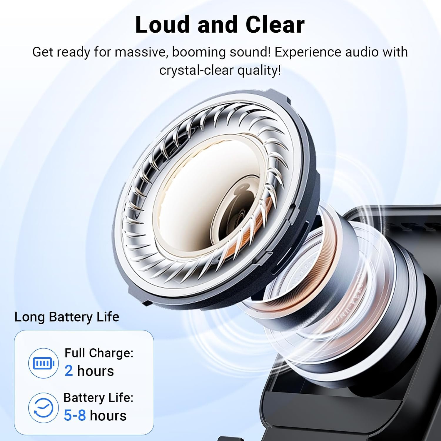 Induction Speaker with Phone Stand 5 in 1 Wireless Induction Bluetooth Audio for iPhone Android Phone Speakers Amplifier with Rechargeable Colorful Light, Birthday Gifts for Men Women Teens (Black) - Image 4