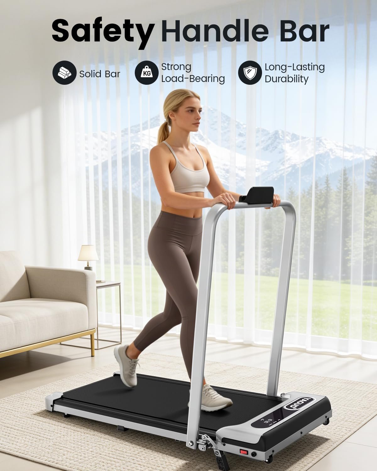 Yagud Walking Pad, Walking Pad Treadmill for Home Office, Portable Under Desk Treadmill with Remote Control and LED Display, Walking Jogging Running Machine - Image 2