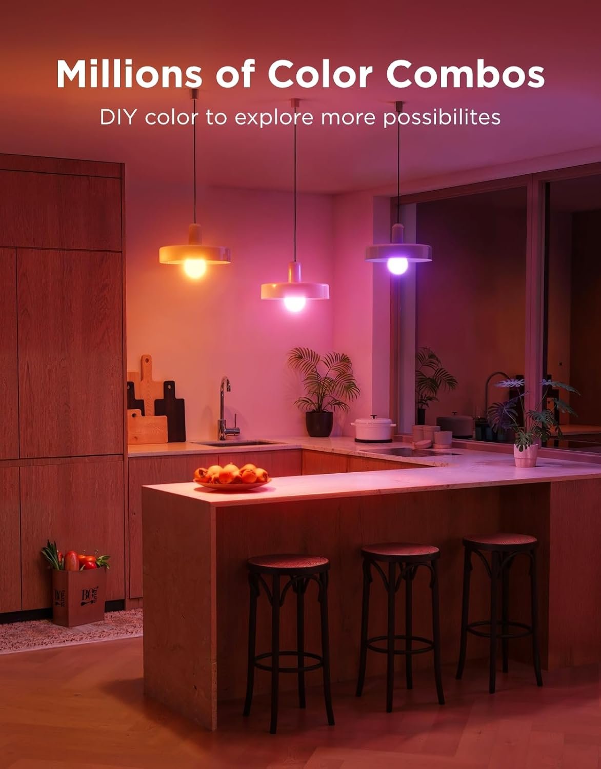 Govee Smart Light Bulbs, Color Changing Light Bulb, Work with Alexa and Google Assistant, 16 Million Colors RGBWW, WiFi & Bluetooth LED Light Bulbs, Music Sync, A19, 800 Lumens, 4 Pack - Image 2
