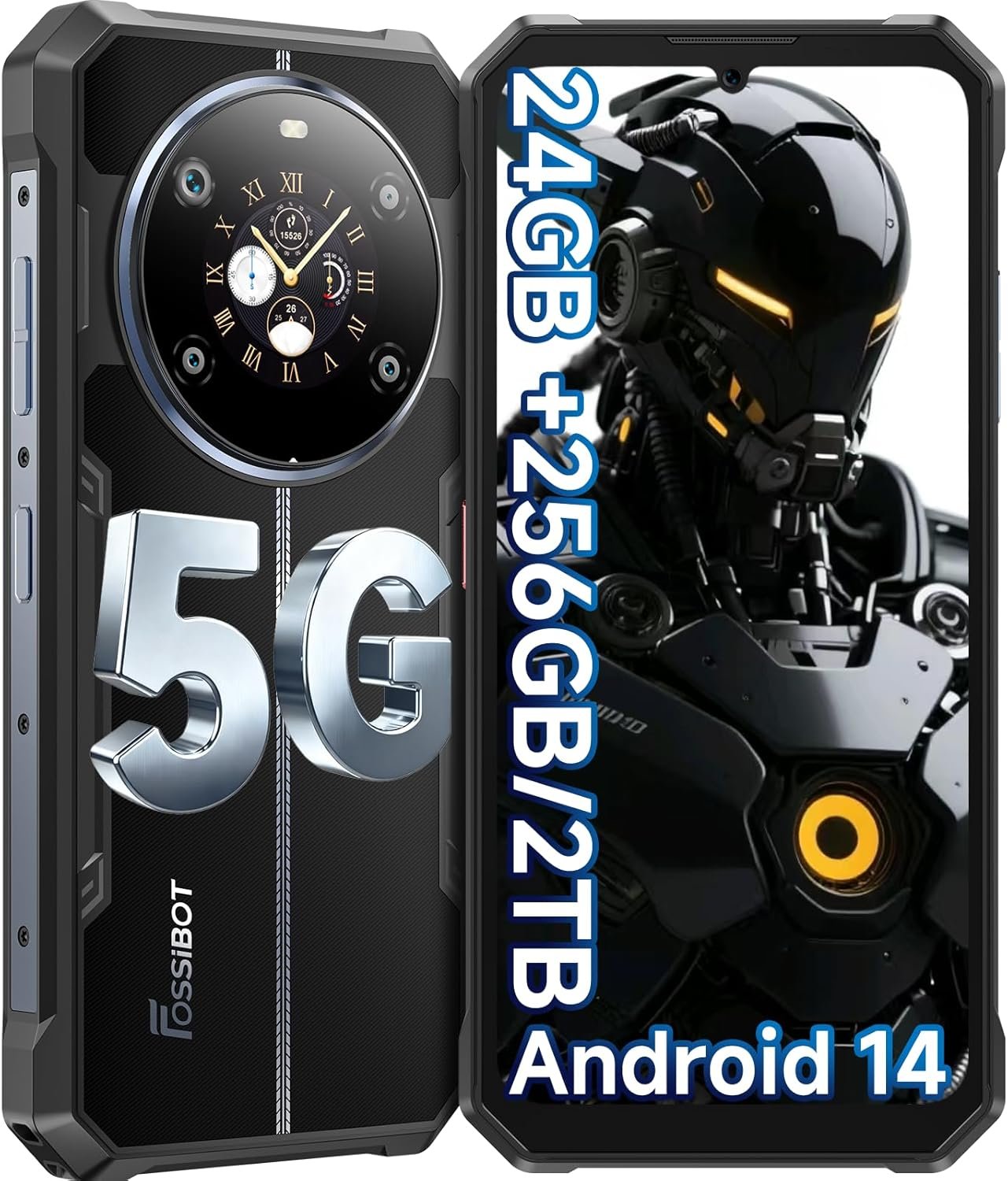 FOSSIBOT F109 5G Rugged Phone Unlocked, 24GB+256GB/2TB,10600mAh Battery Waterproof Phones,Android 14 Rugged Cell Phone, 6.745" HD+ 1.32-inch IPS Smartphone,50MP+16MP+5MP Rugged Phone(2026 deep Blue) | T-Mobile