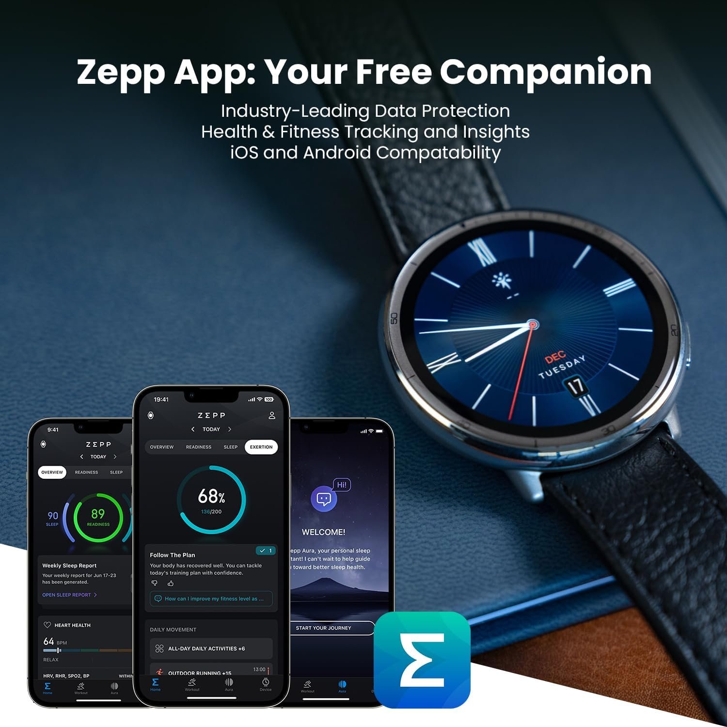 Amazfit Active 2 Premium Smart Watch Fitness Tracker (Round) for Android & iPhone, 10 Day Battery, Water Resistant, GPS Maps, Heart & Sleep Monitor, HYROX Mode, Sapphire Glass, Leather + Sport Strap - Image 8